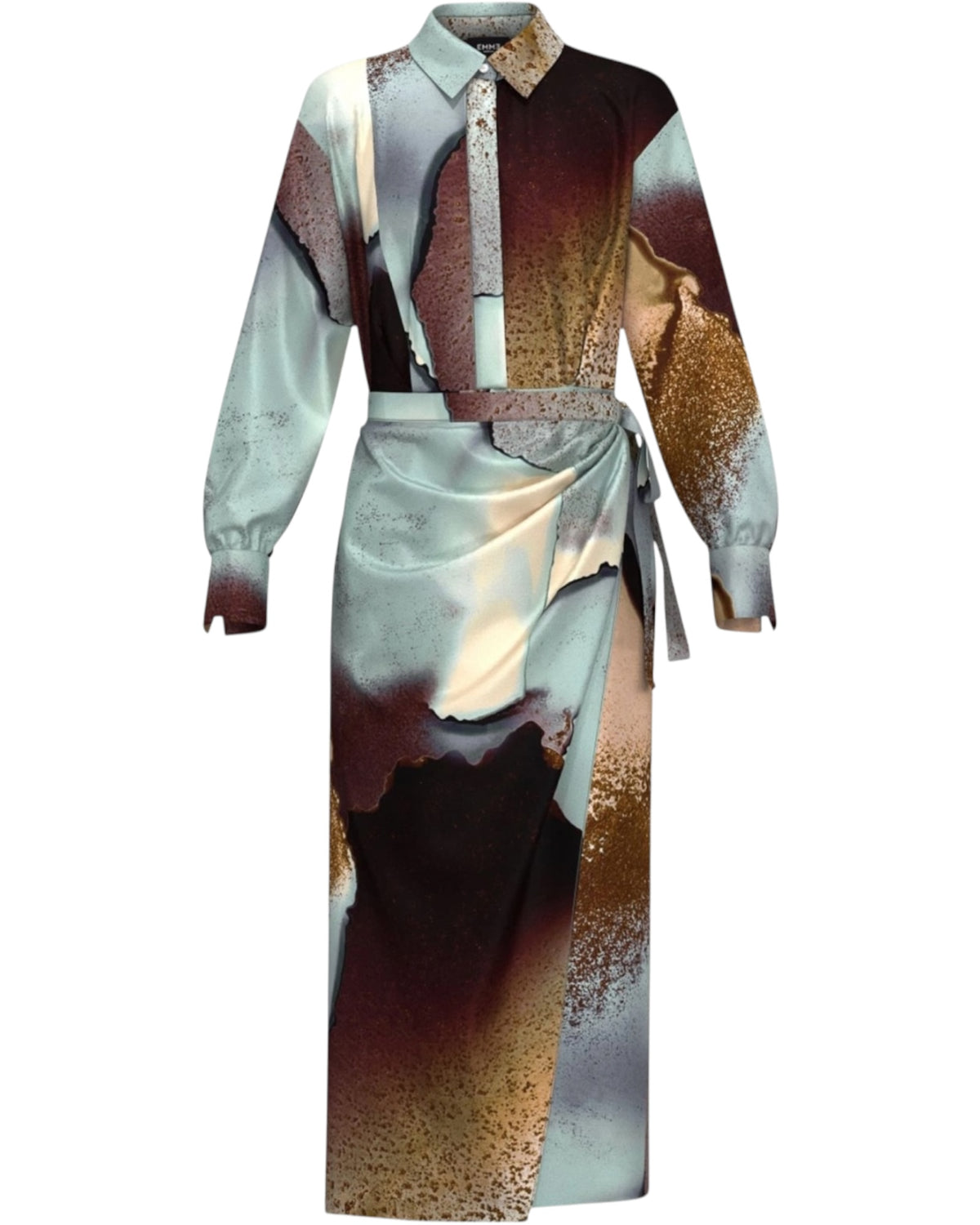 Φόρεμα με κόμπο και τιρκουάζ print MERINGA