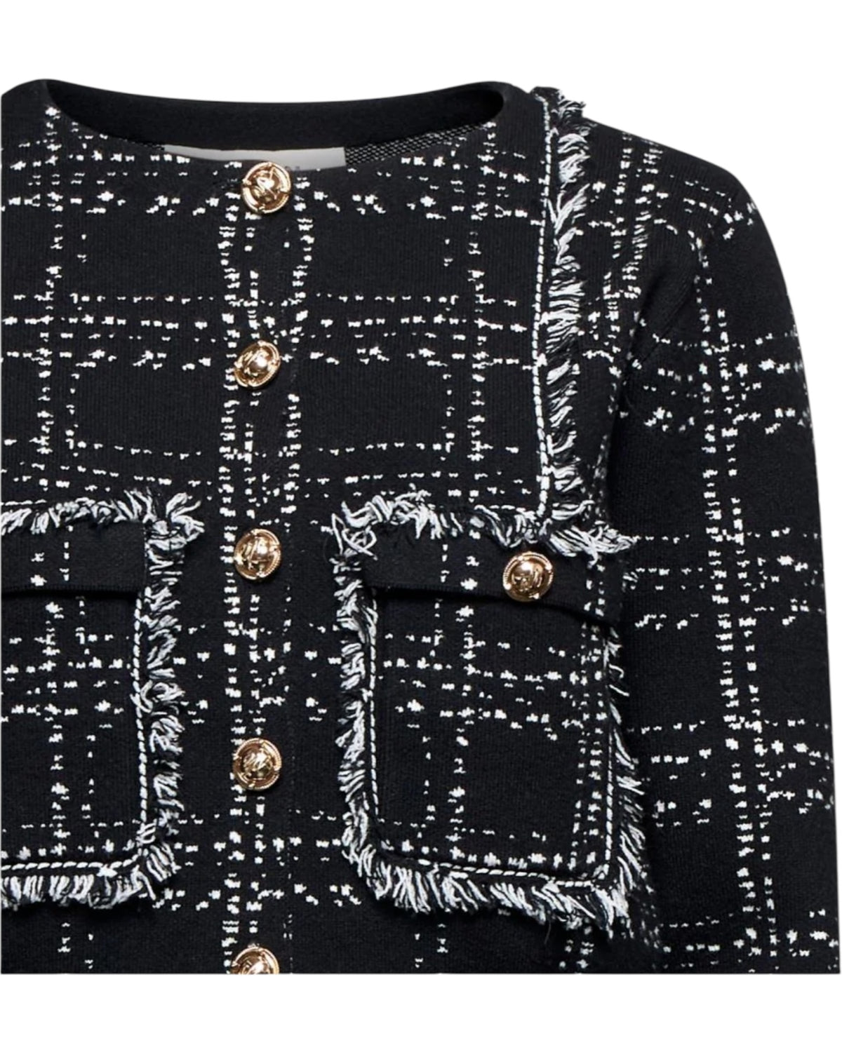 Κοντή ζακέτα με σχέδιο σε εφέ τουίντ SALONICCO