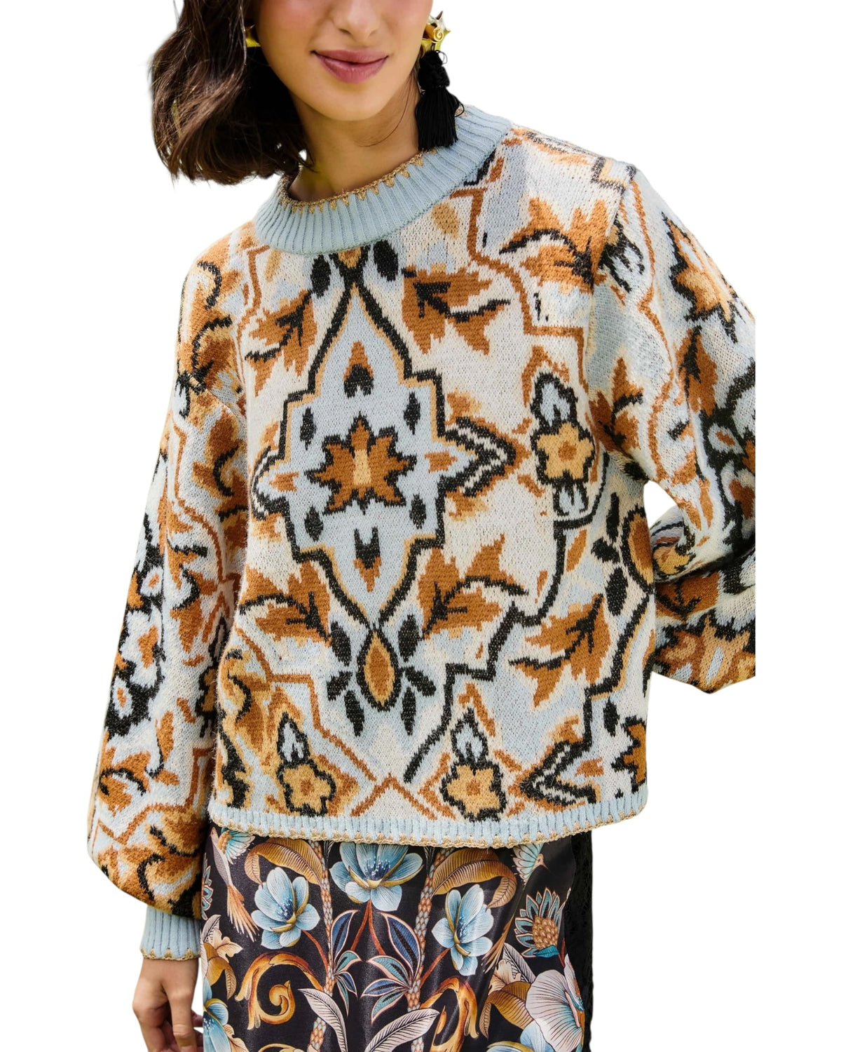 Μπλε χειμωνιάτικο πουλόβερ