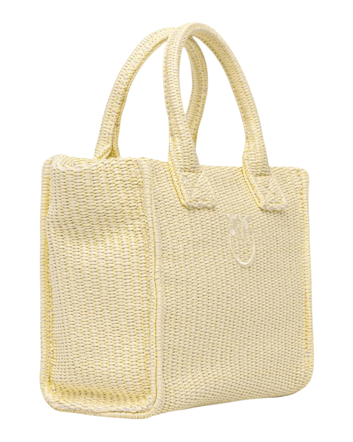 Μικρή τσάντα shopper Beach από rafia με λογότυπο Love Birds