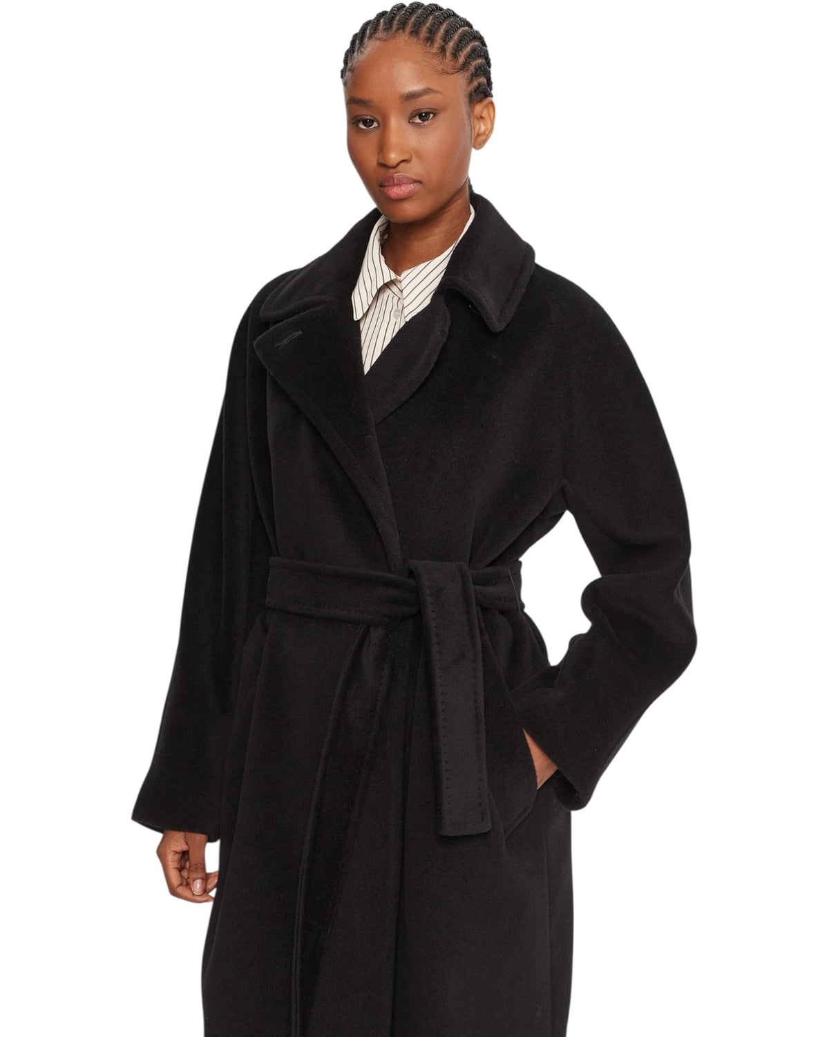 Γυναικείο μακρύ παλτό με ζώνη ENGLISH