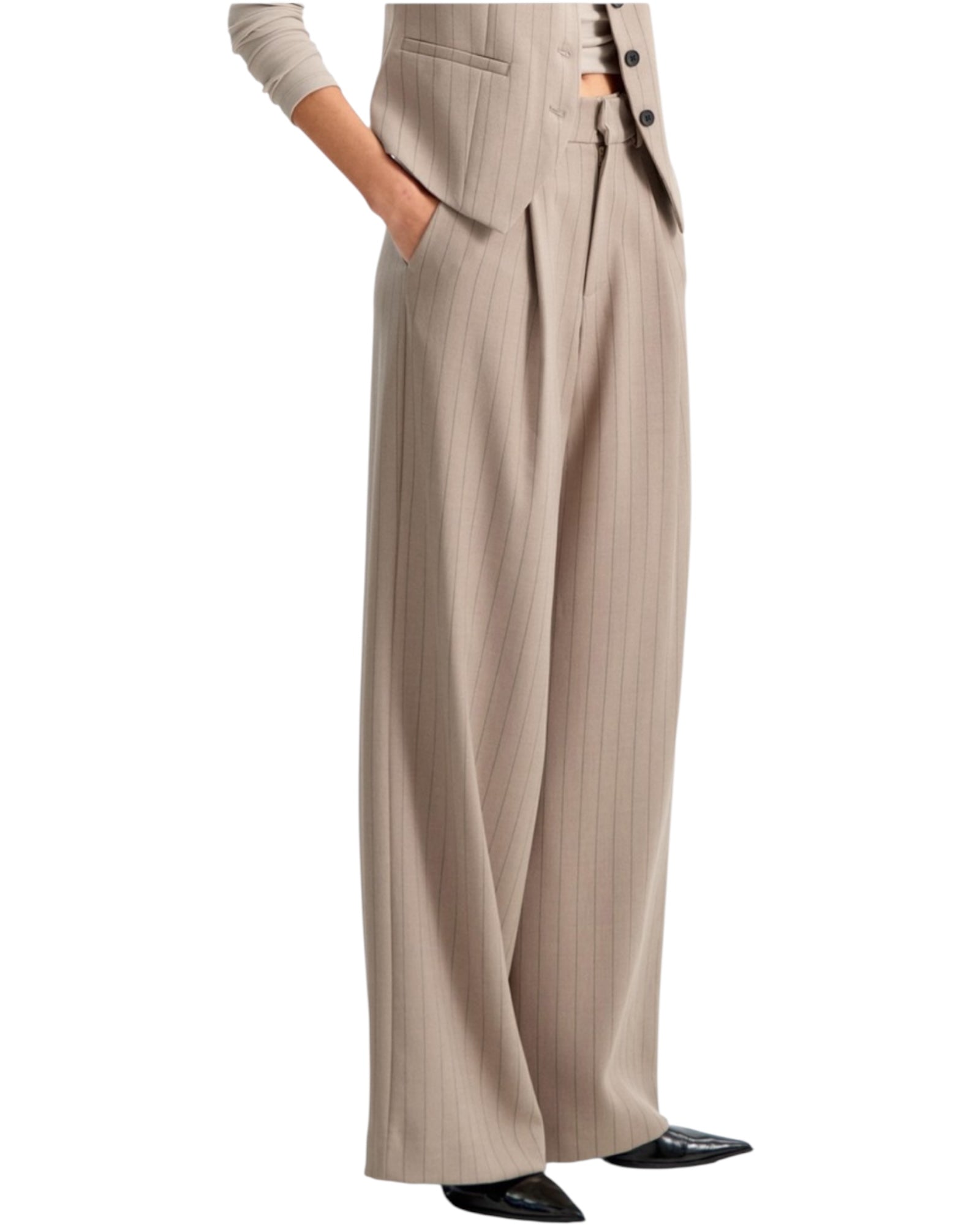 Παντελόνι wide leg ριγέ