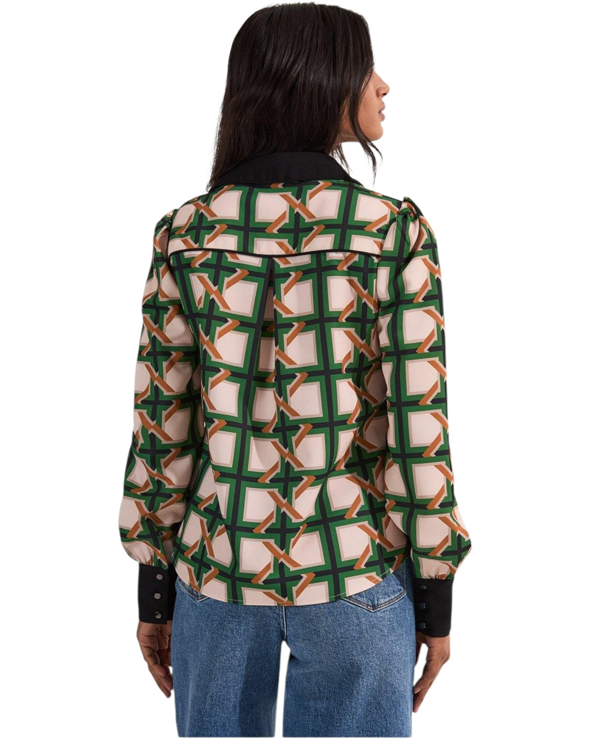 Πουκάμισο με μακριά μανίκια και γεωμετρικό σχέδιο