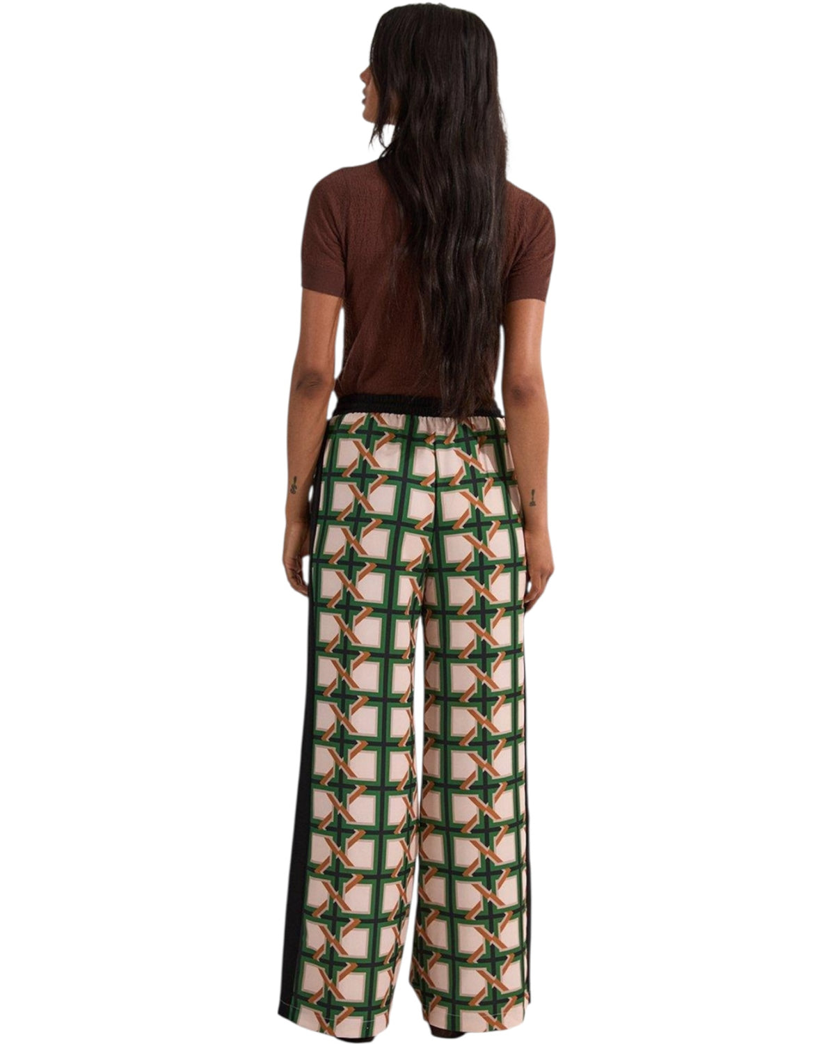 Παντελόνι με δέσιμο στη μέση και στάμπα