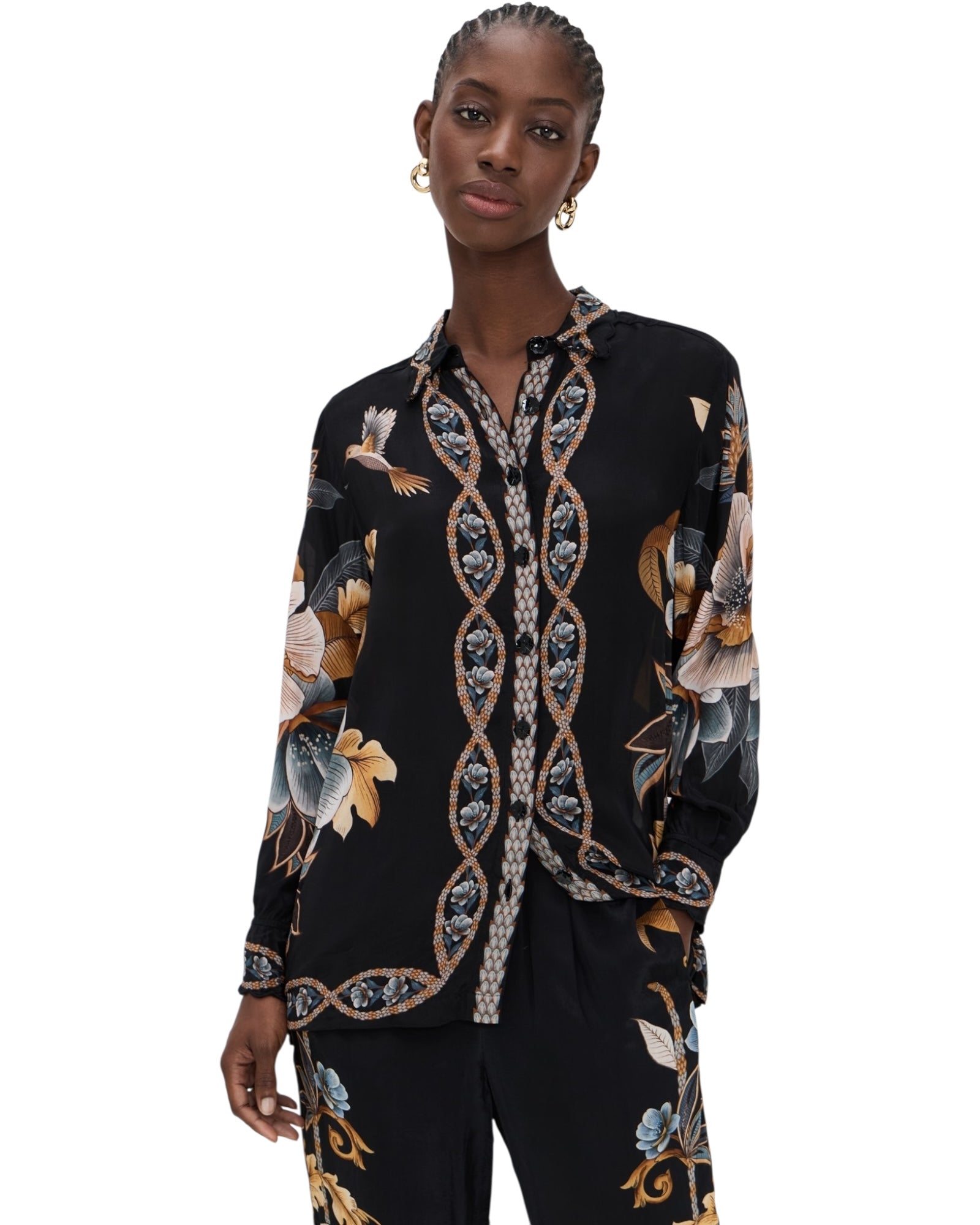 Πουκάμισο με φλοράλ μοτίβο φιδιού