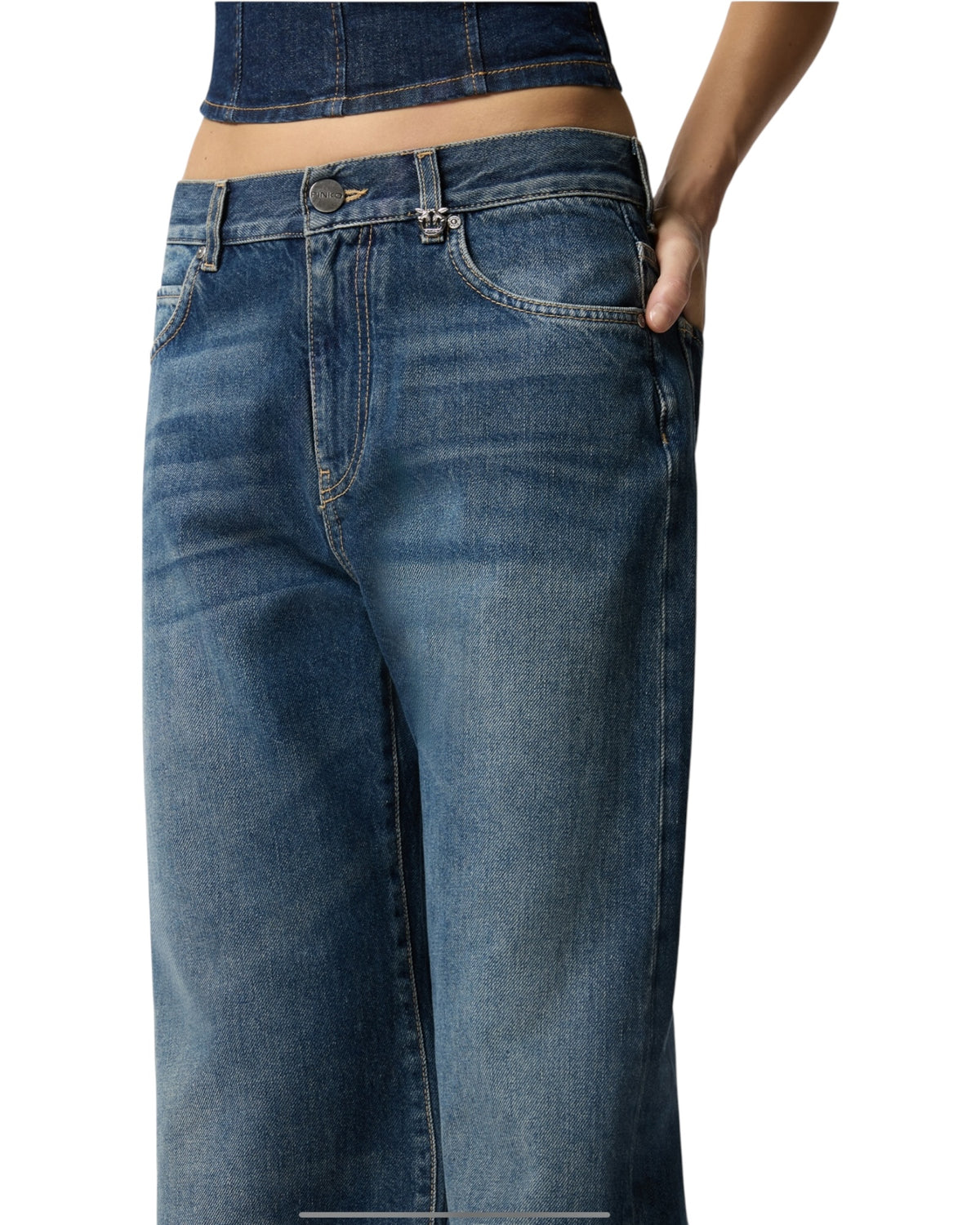 Τζιν wide-leg από μαλακό denim WANDA