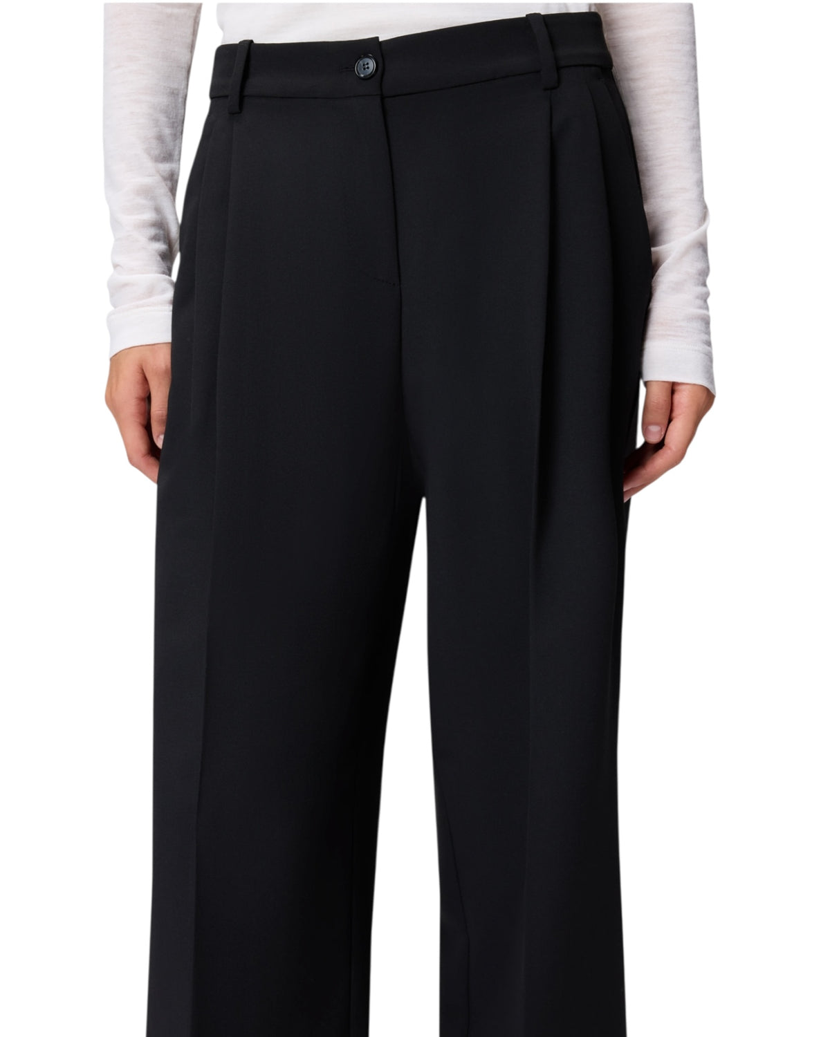 Παντελόνι palazzo με ψηλή μέση από ριχτό ύφασμα RISO