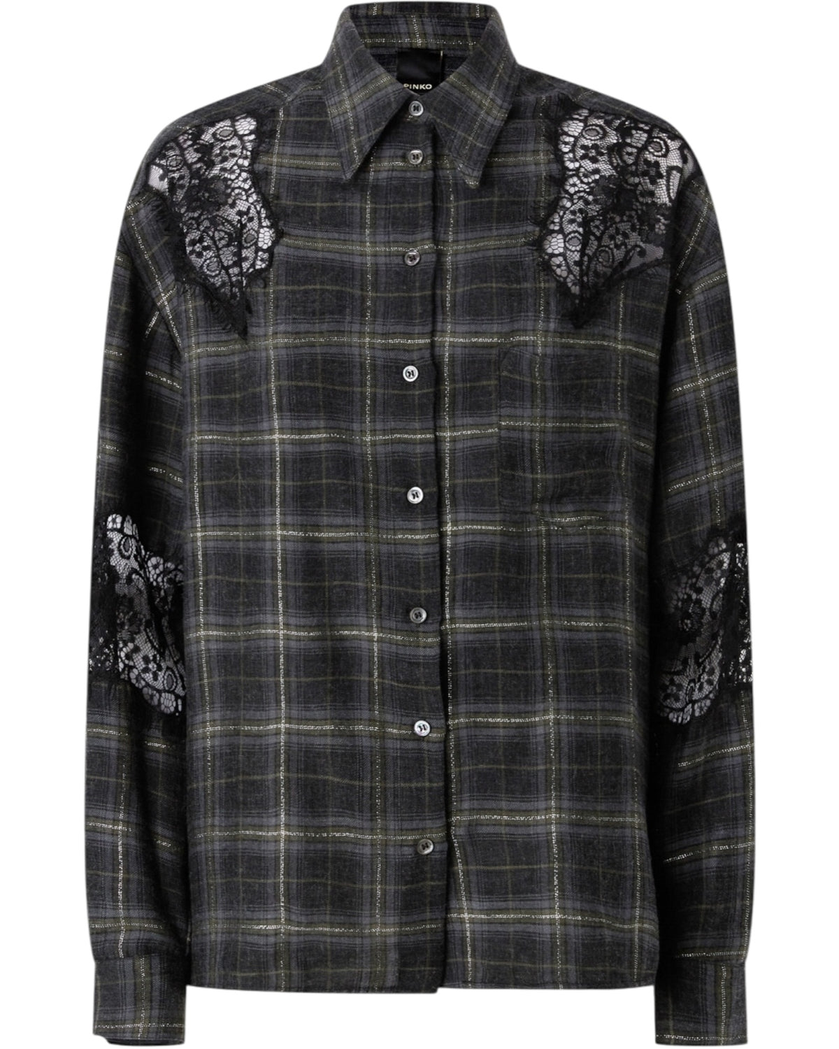 Καρό πουκάμισο με δαντέλα REINA