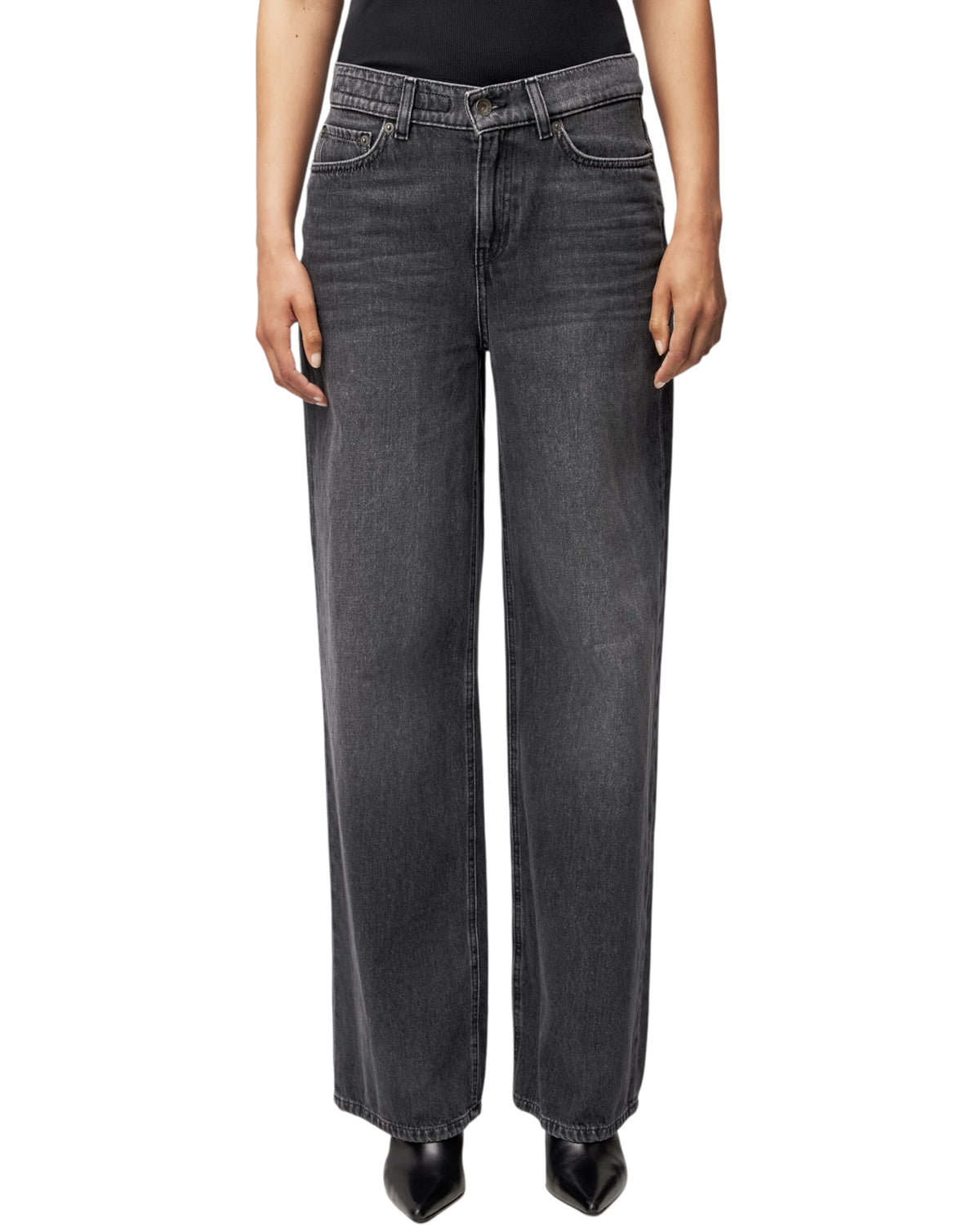 Mid-waist jeans σε γκρι denim FLUNG