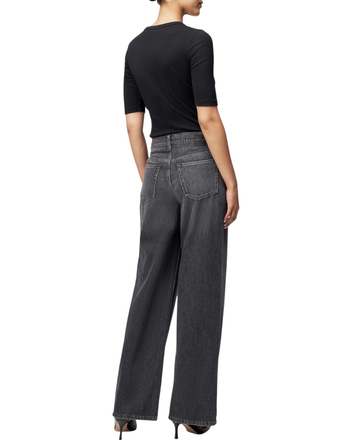 Mid-waist jeans σε γκρι denim FLUNG