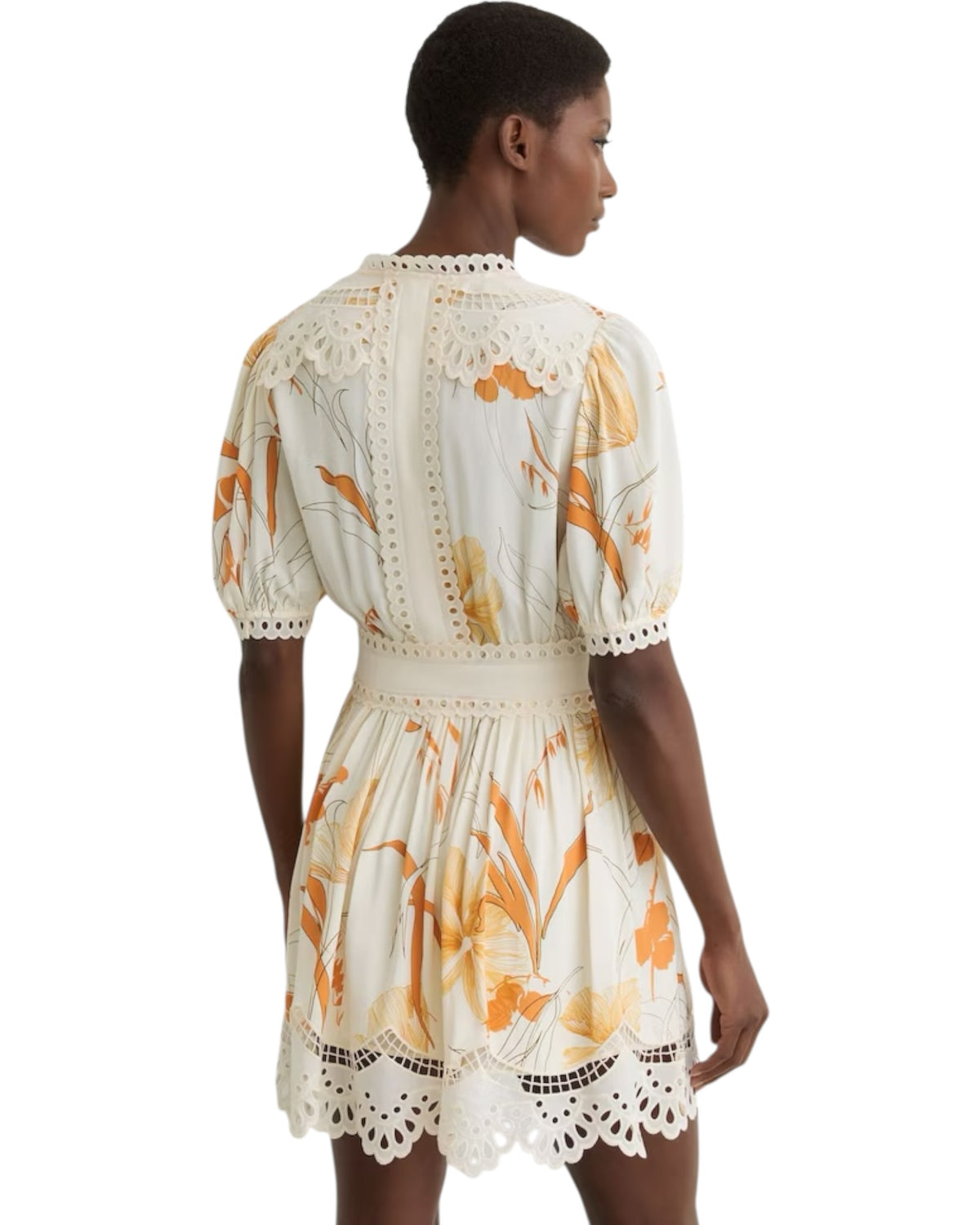 Μίνι φόρεμα με φλοράλ print και δαντέλα LACEY