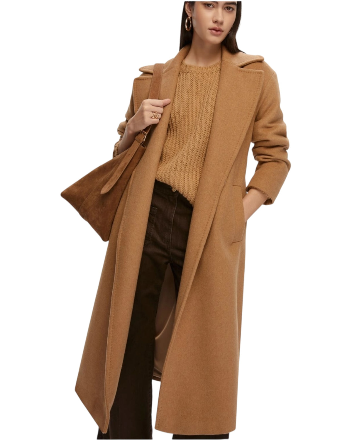 Μακρύ παλτό με ζώνη CADMIO