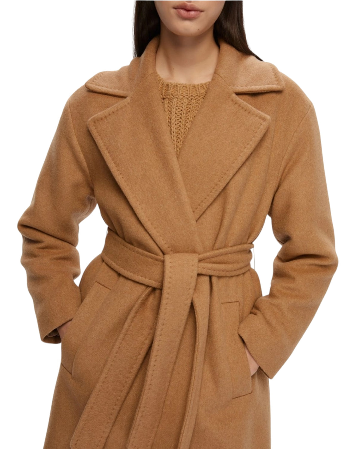 Μακρύ παλτό με ζώνη CADMIO