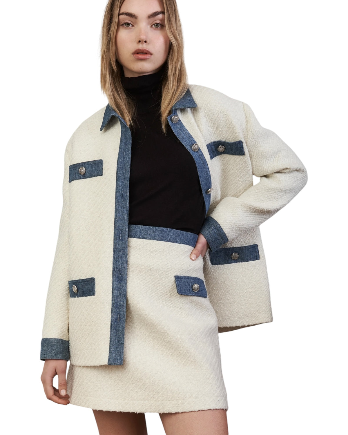 Jacket με denim λεπτομέρειες FRANKIE