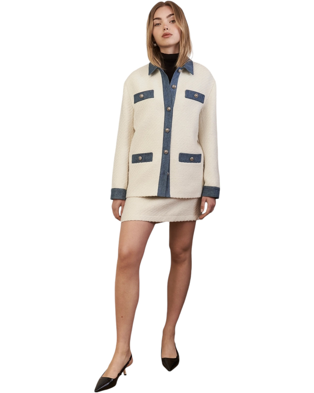 Jacket με denim λεπτομέρειες FRANKIE