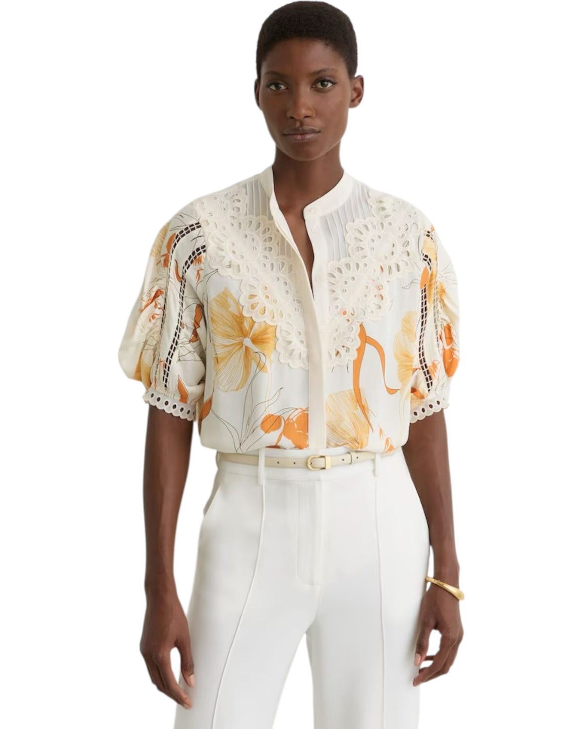Μπλούζα με φλοράλ print και δαντέλα LOUISA-LACE