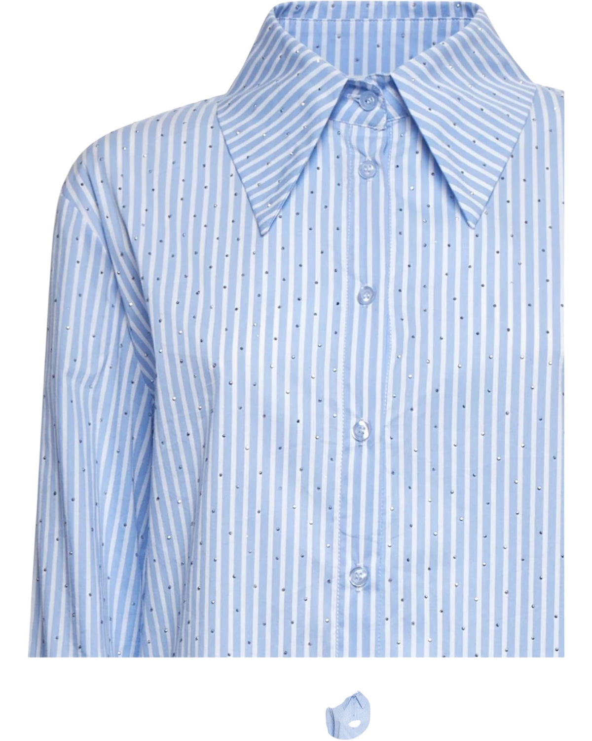 Ριγέ πουκάμισο με στρας RHOGO