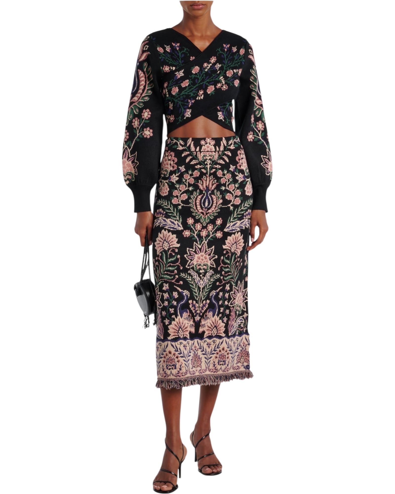 Ψηλόμεση μίντι φούστα με κρόσσια Marvelous Garden