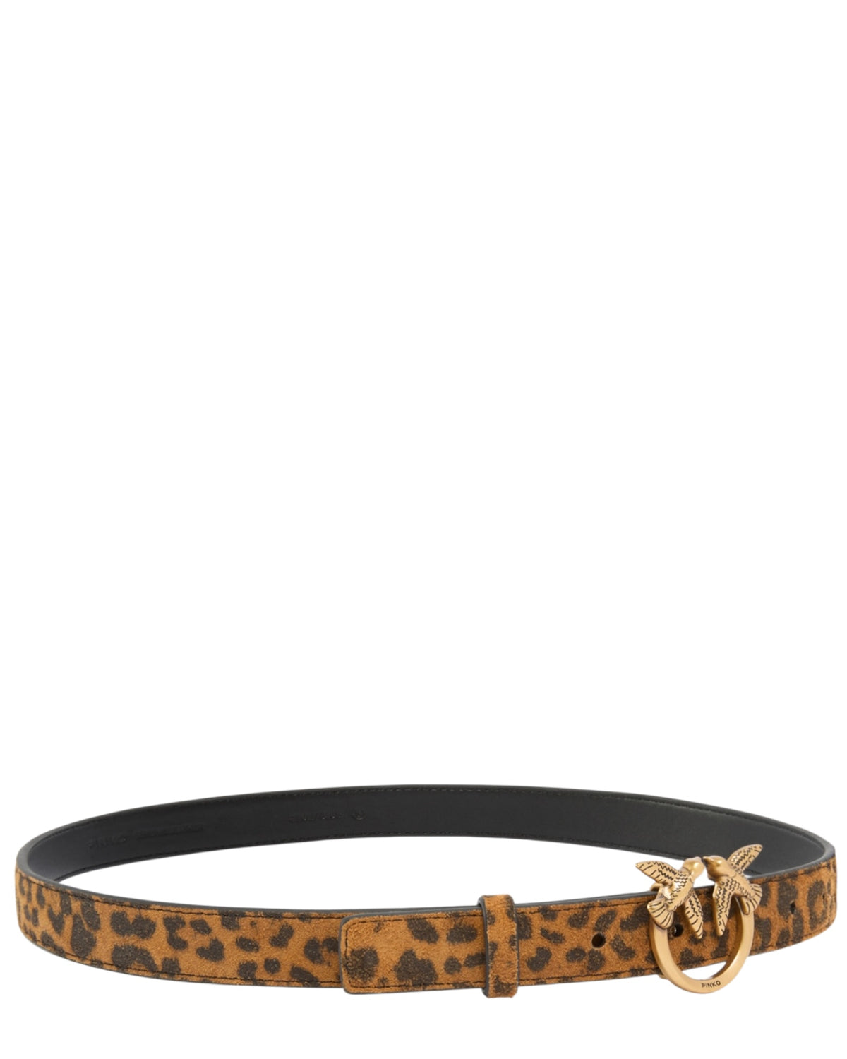 Ζώνη με λεοπάρ μοτίβο και αγκράφα Love Birds Η2