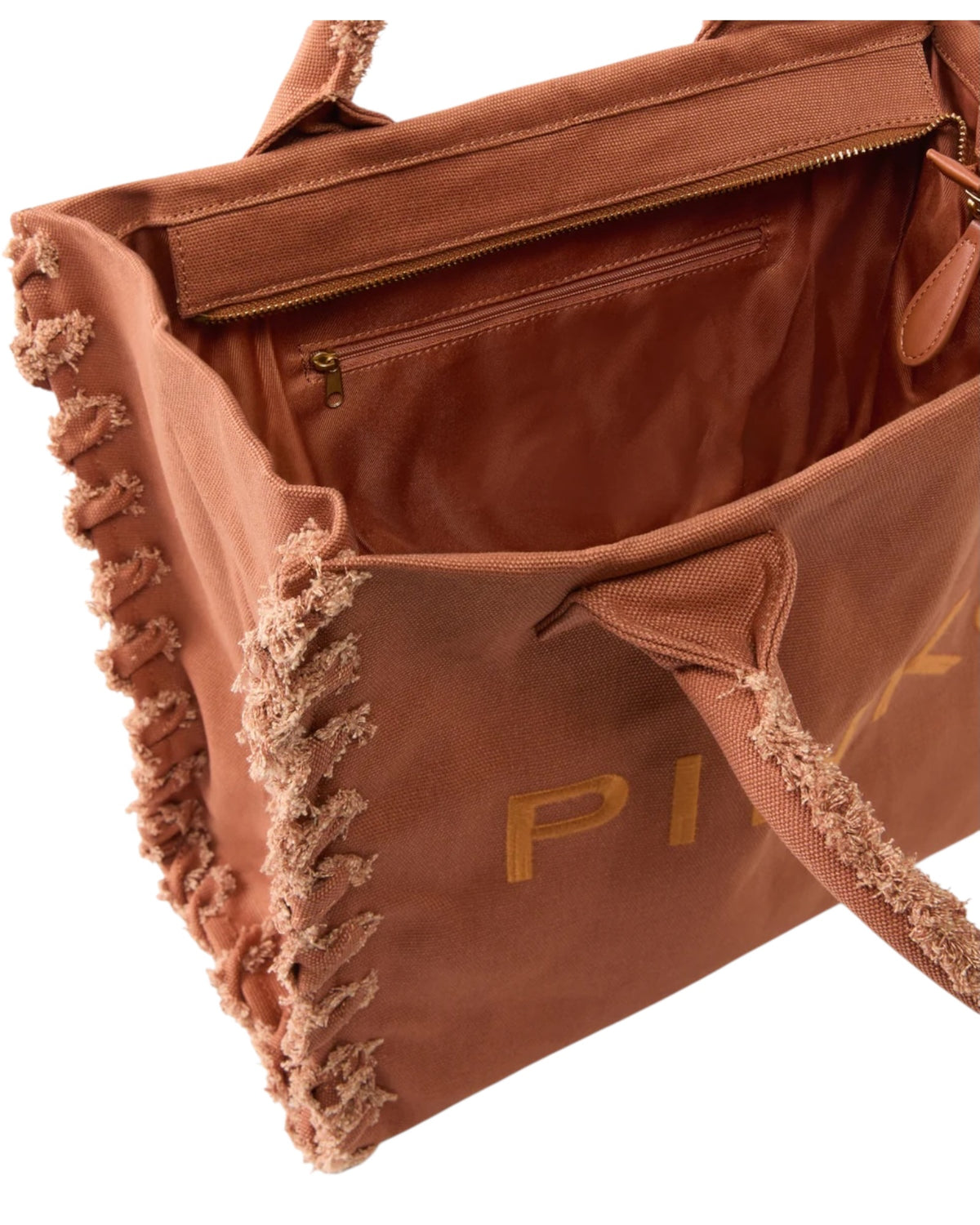 Τσάντα shopper με λογότυπο και λεπτομέρειες με ξέφτια BEACH SHOPPER CANVAS