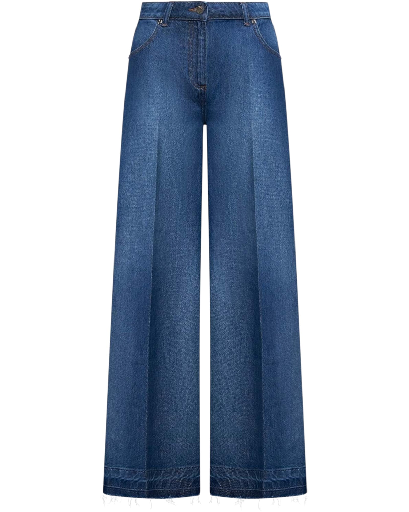 Τζιν με φαρδιά μπατζάκια και ξεφτισμένο τελείωμα LUCAS