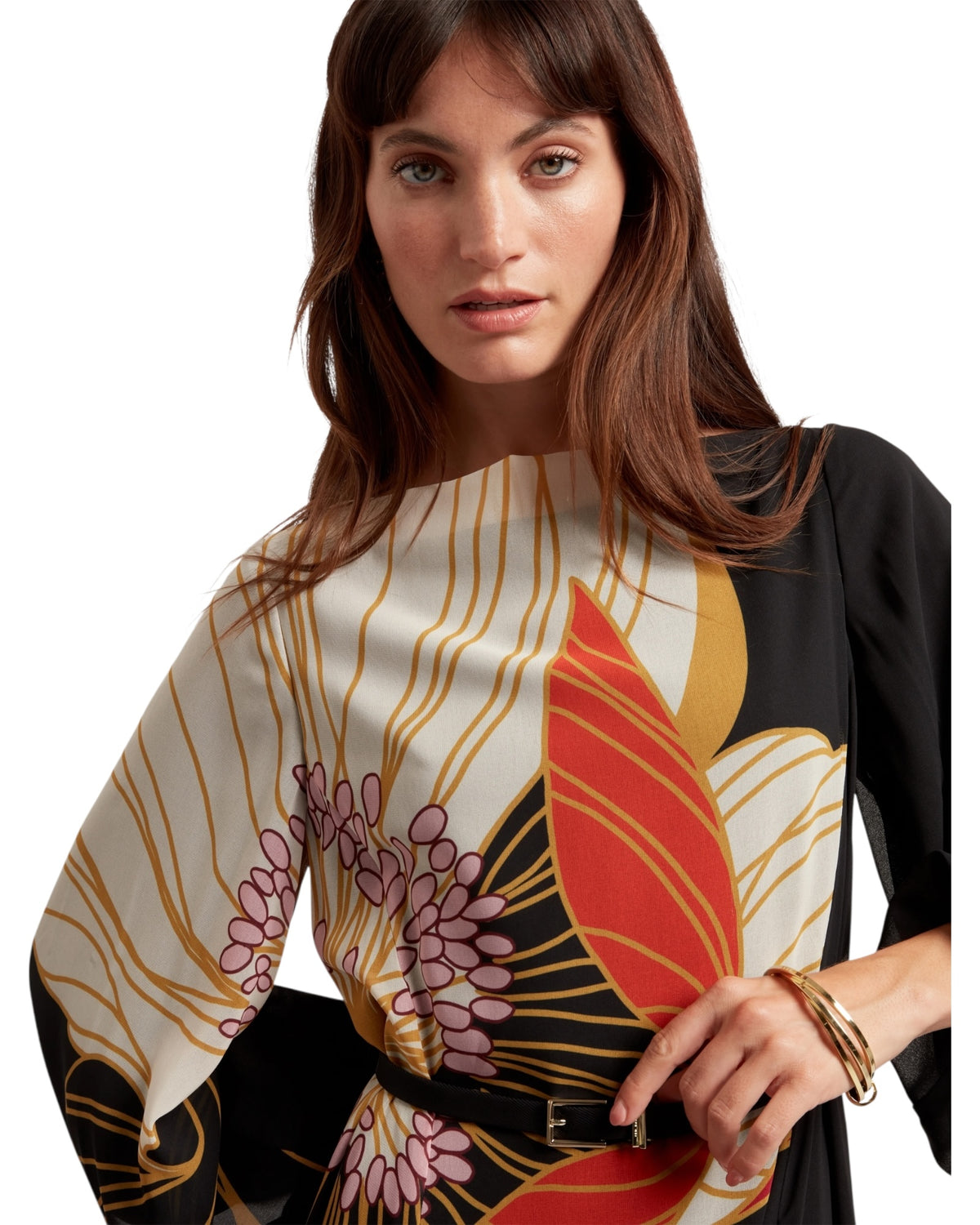 Maxi φόρεμα με μακριά μανίκια CAMMELI