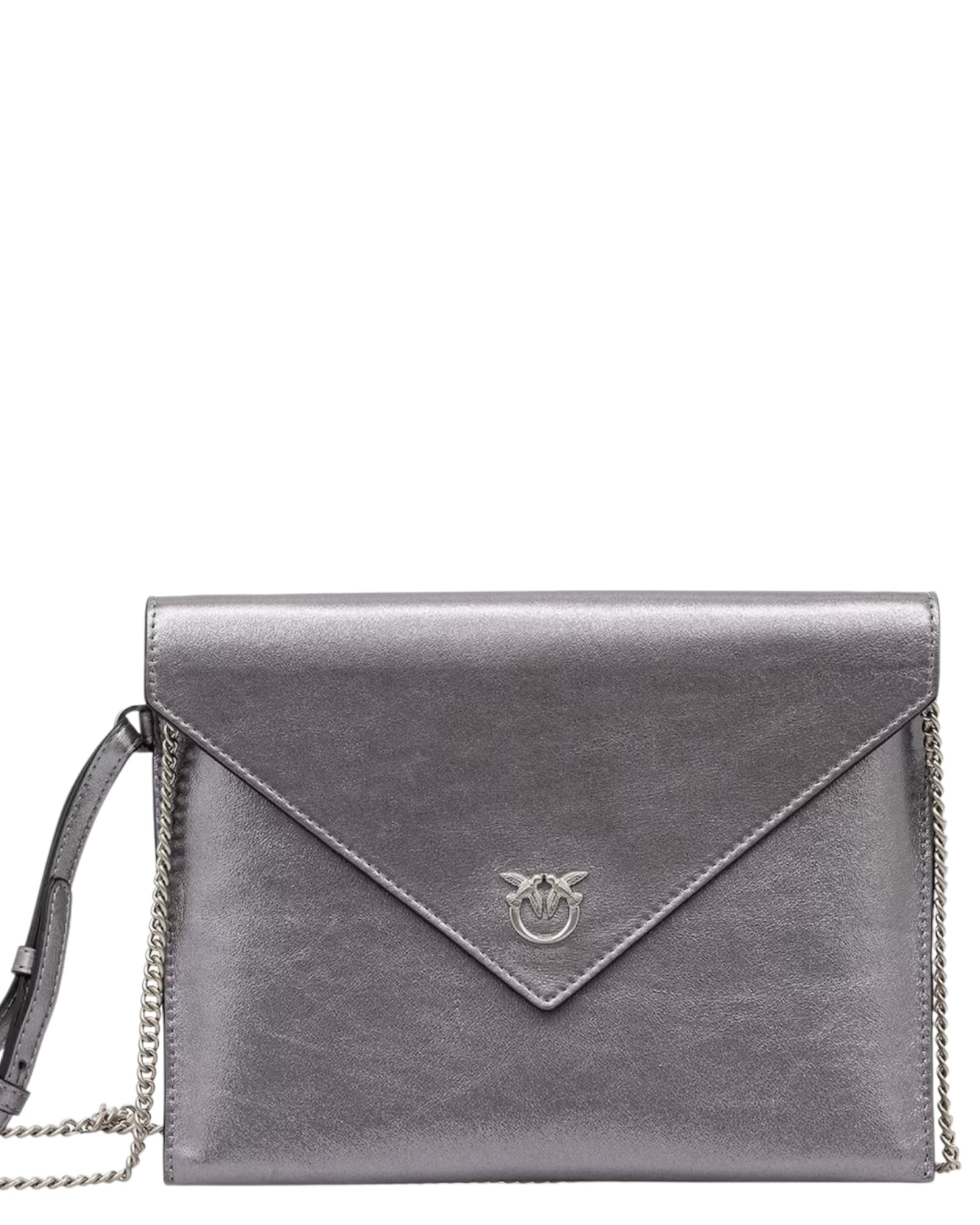 Μεταλλικό δερμάτινο τσαντάκι με καπάκι