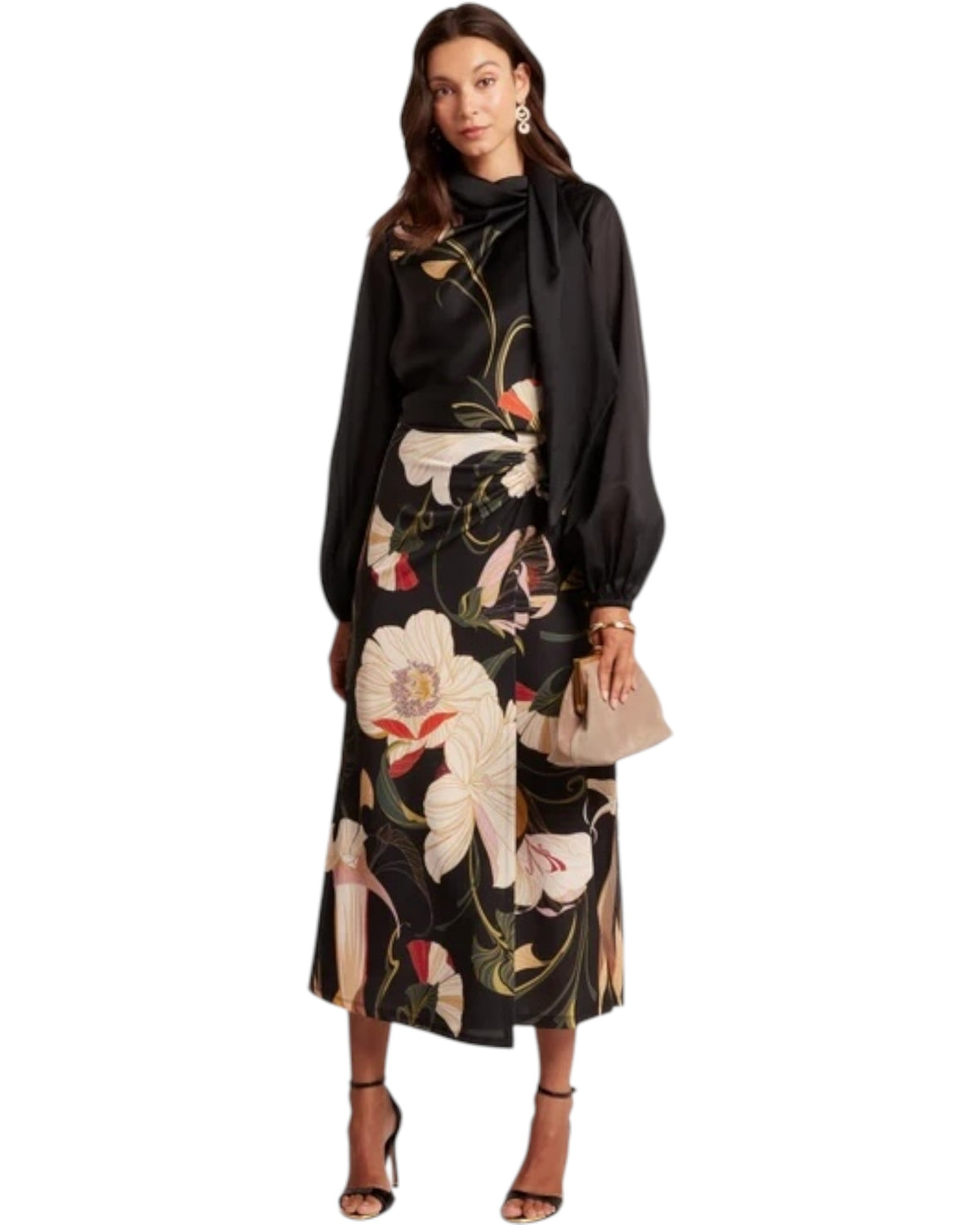 Μπλούζα με μακριά μανίκια και δέσιμο στο λαιμό ORTUGA