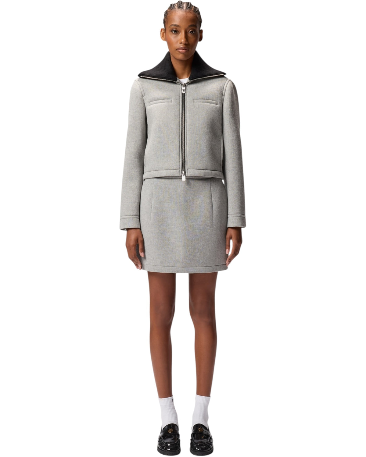 Εφαρμοστή ζακέτα με πλεκτό γιακά NAHIA