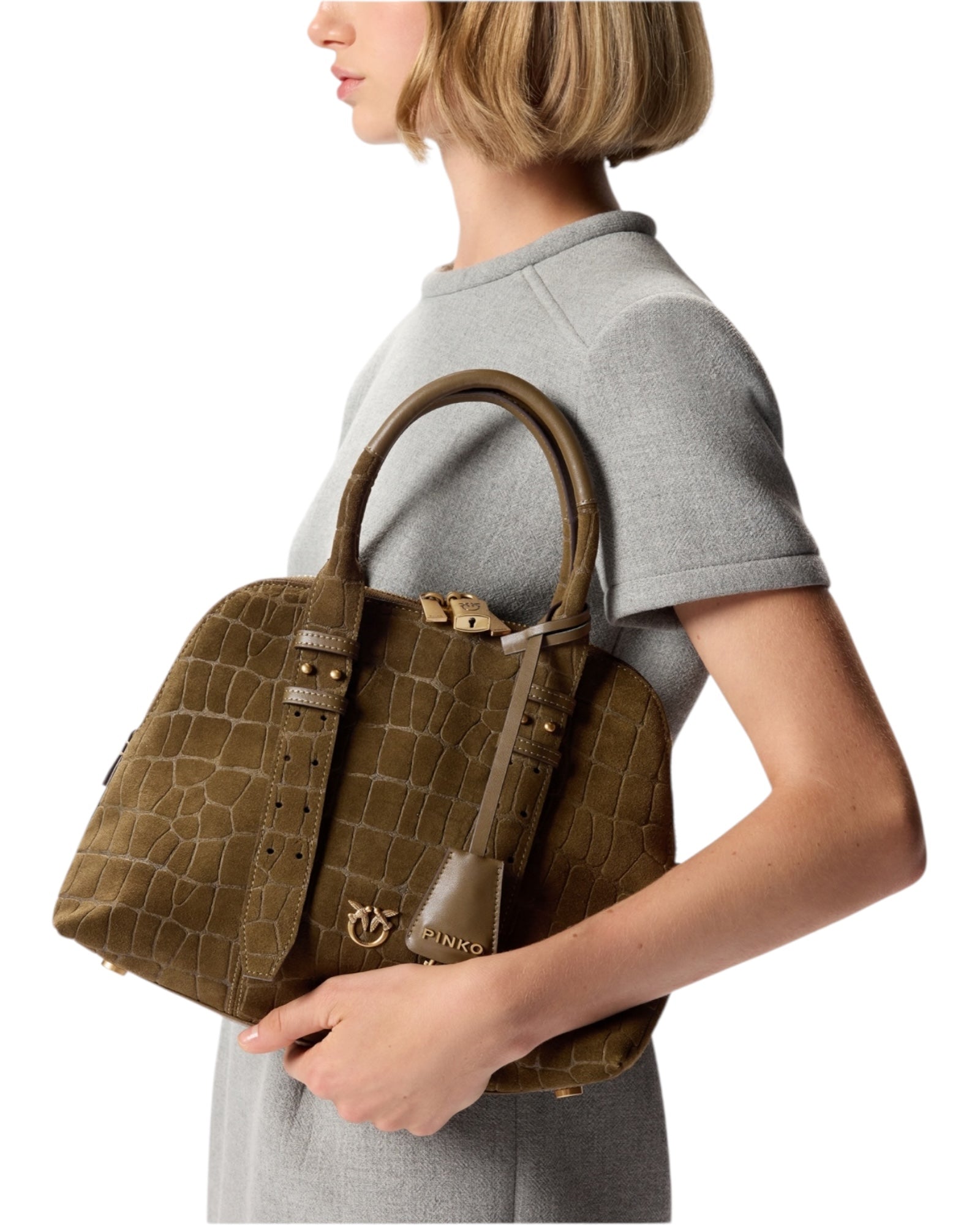 Escape Bag in crocodile-print leather