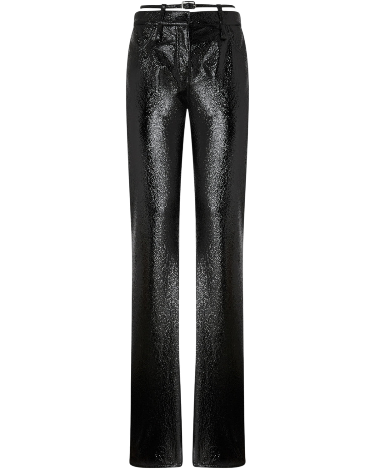 Παντελόνι με γυαλιστερή όψη και ζώνη ROCIO