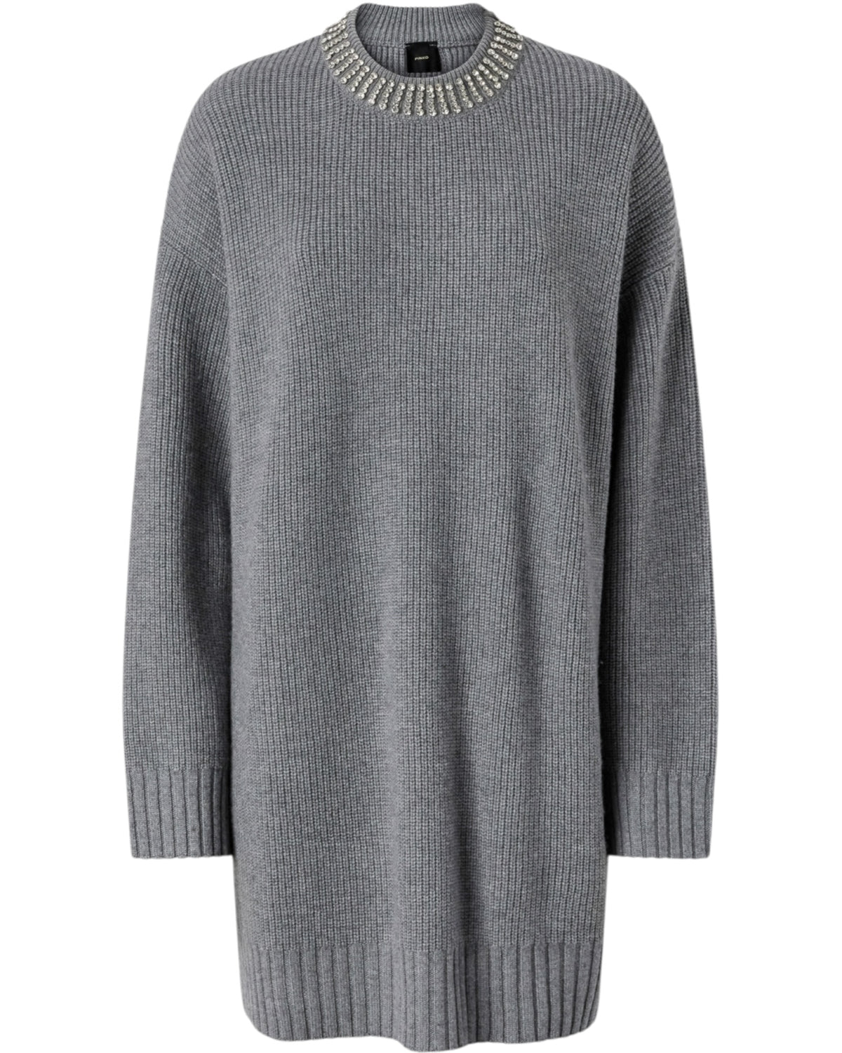 Πλεκτό φόρεμα με λαιμόκοψη με στρας ASK