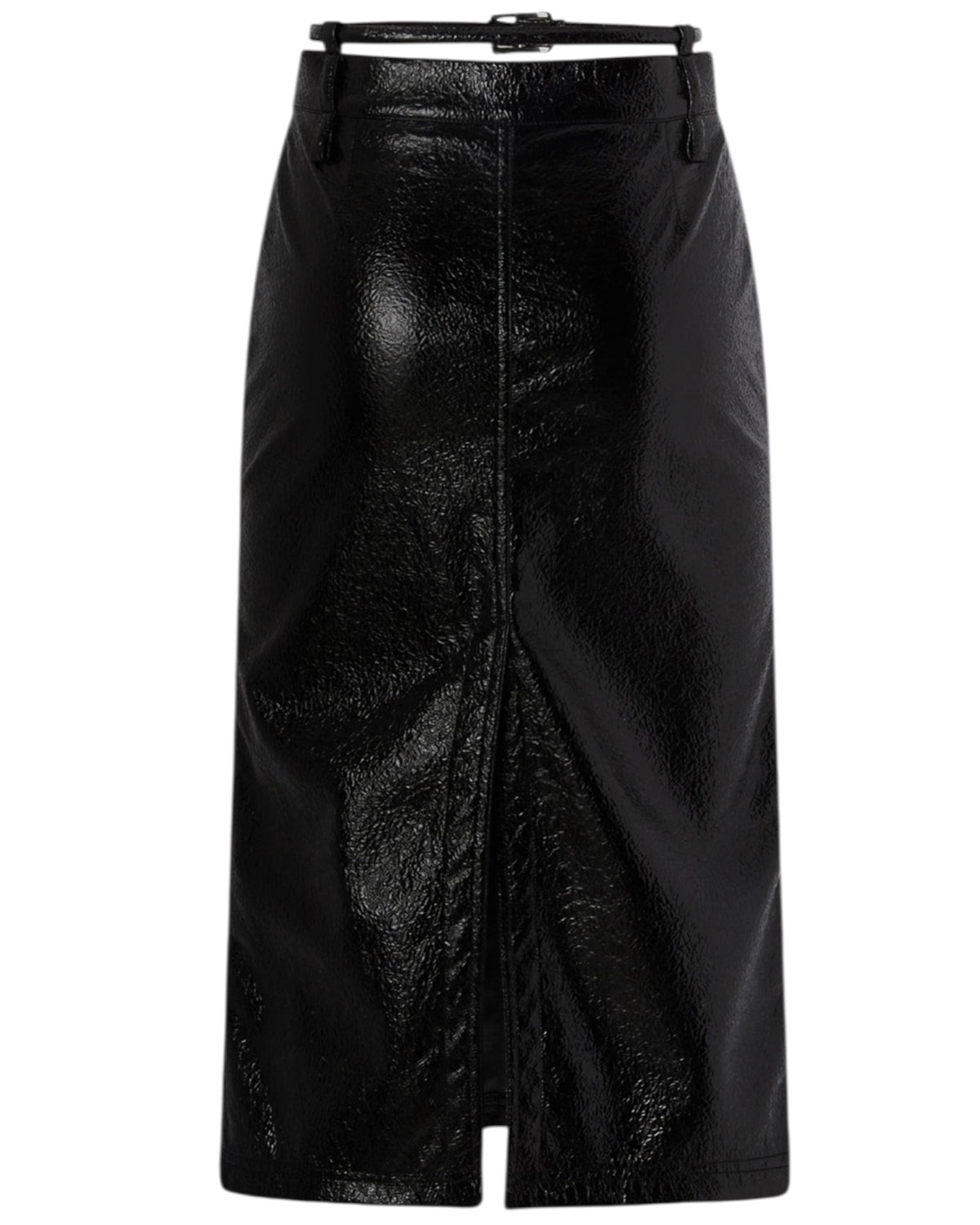 Midi φούστα με γυαλιστερή όψη και ζώνη RAIMUNDA