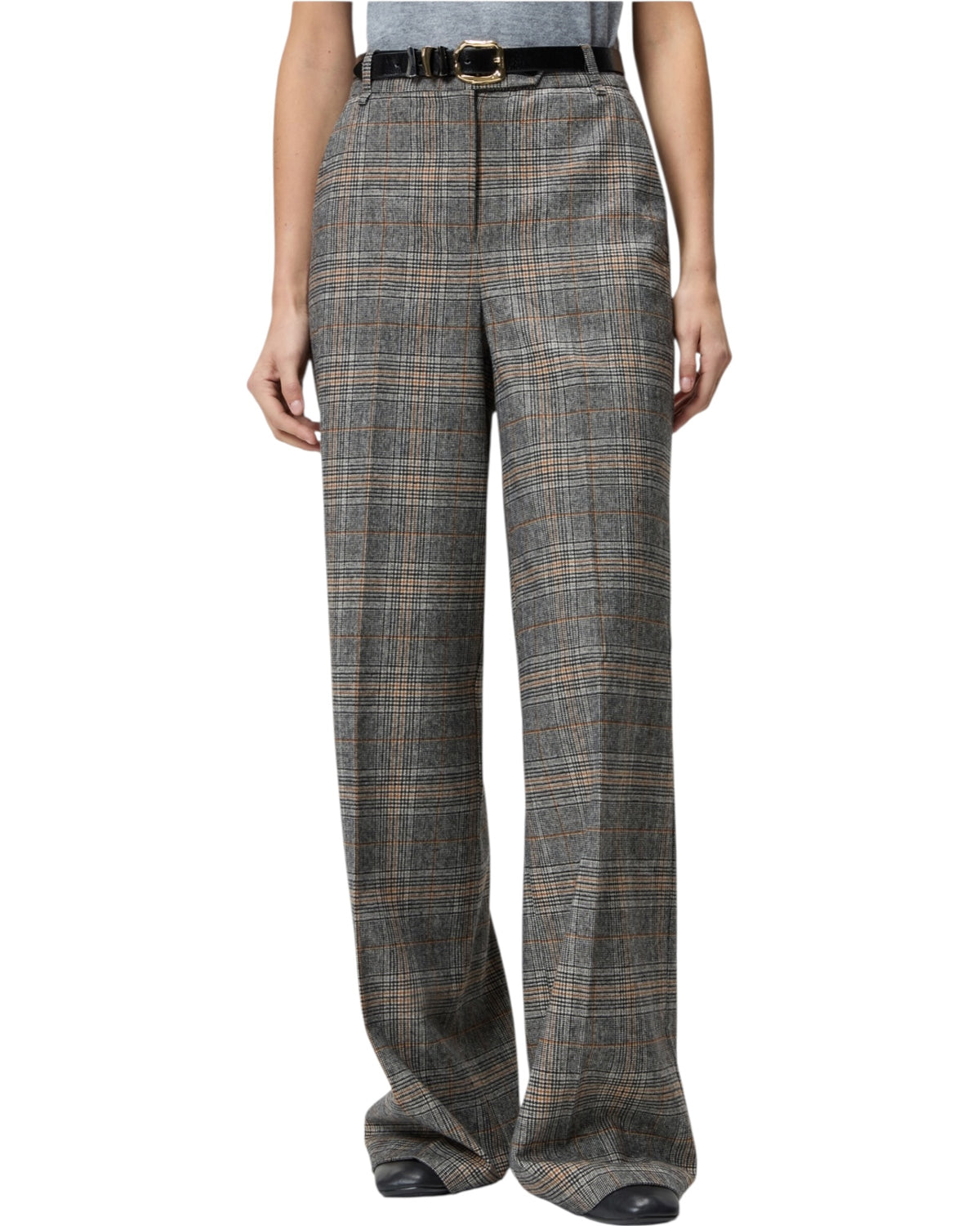 Φαρδύ παντελόνι με καρό μοτίβο BLANCA