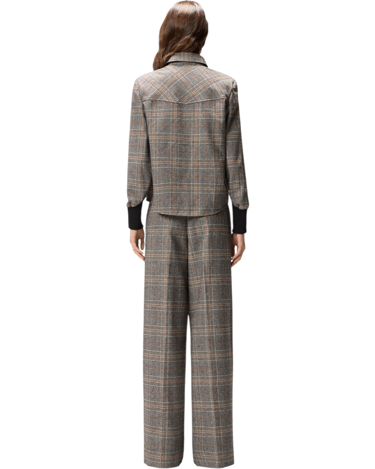 Καρό πουκάμισο με πλεκτές μανσέτες BERTA