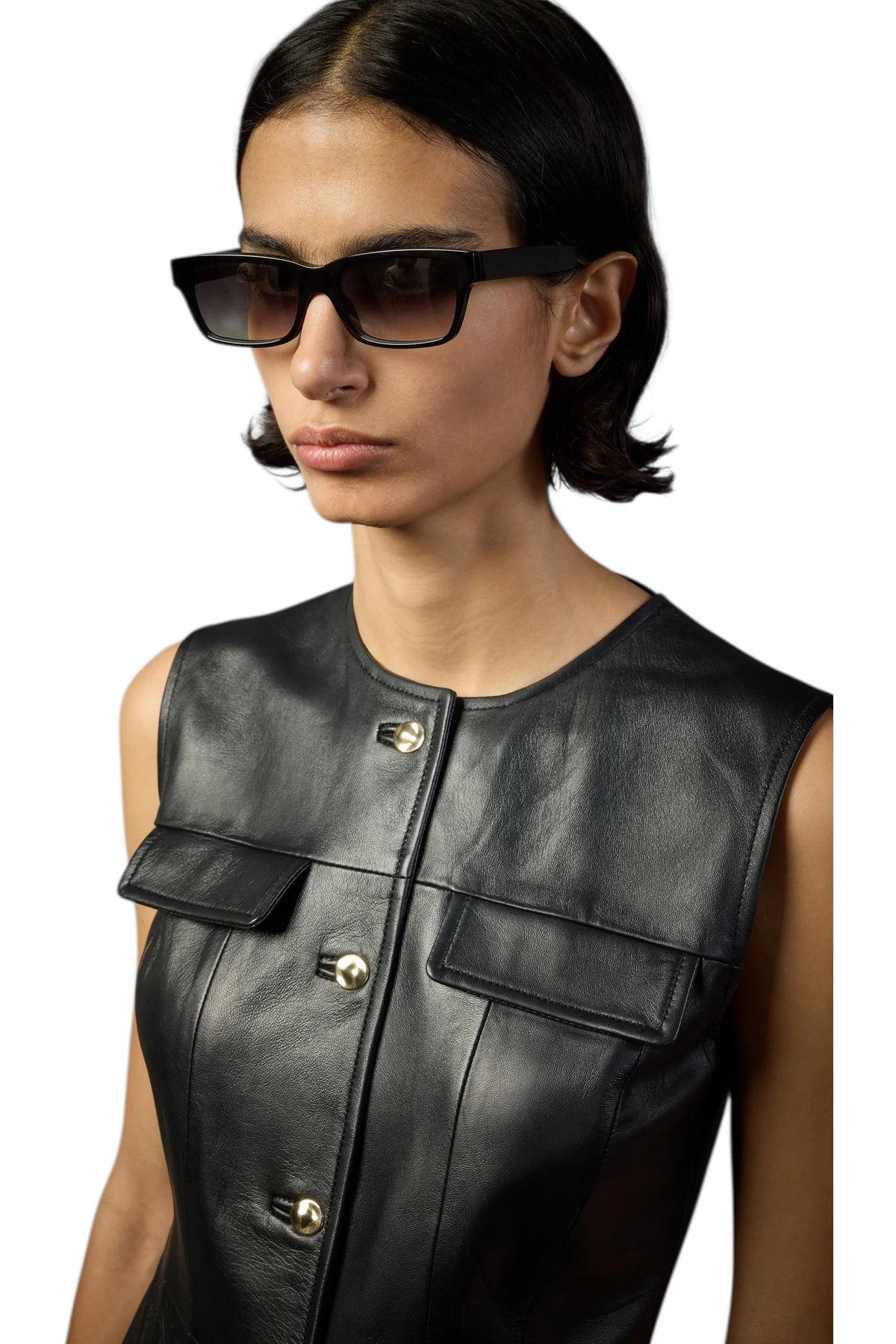 Midi δερμάτινο φόρεμα SAPHIRA