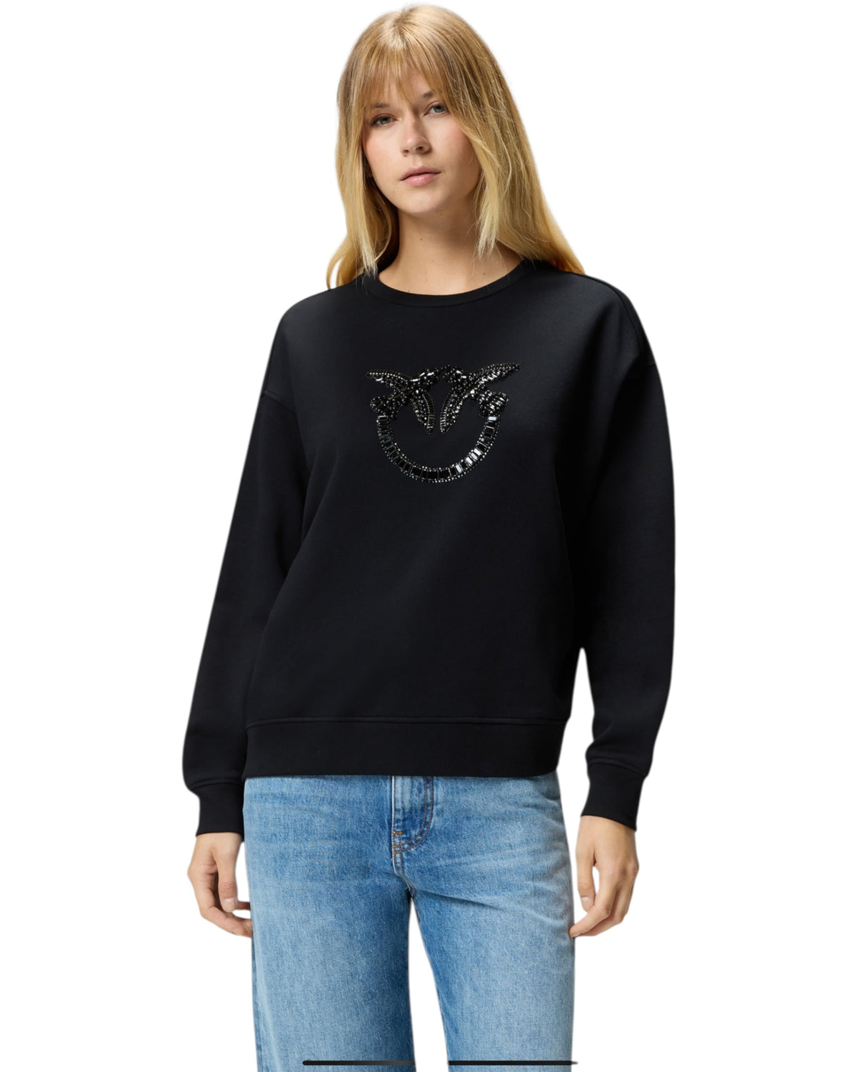 Φούτερ με κέντημα και κοσμήματα Love Birds NELLY