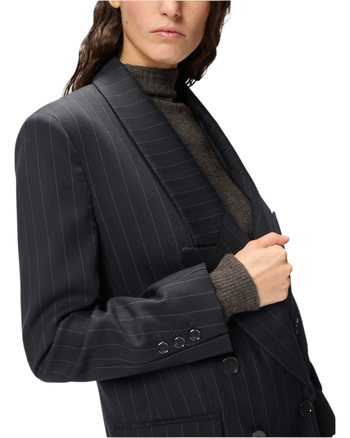 Σακάκι από μάλλινο ριγέ ύφασμα με διπλό κούμπωμα RAPISARDI