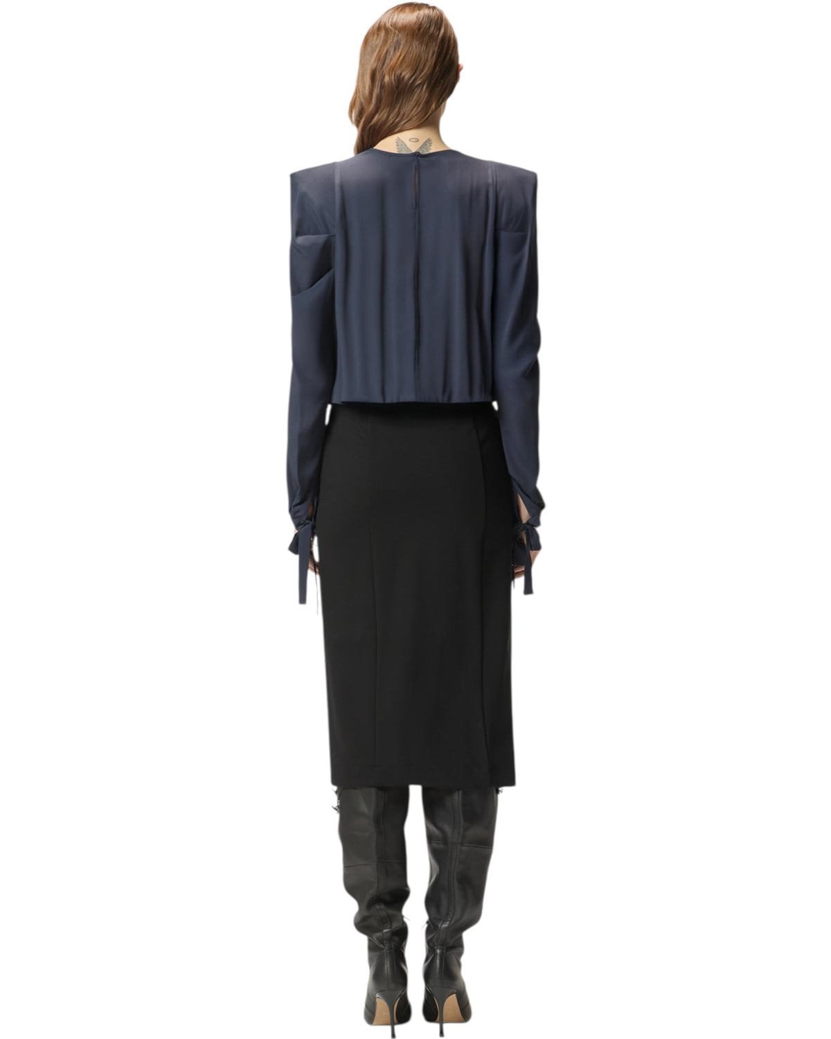 Μεσάτο φόρεμα από δύο διαφορετικά υφάσματα OMELETTE