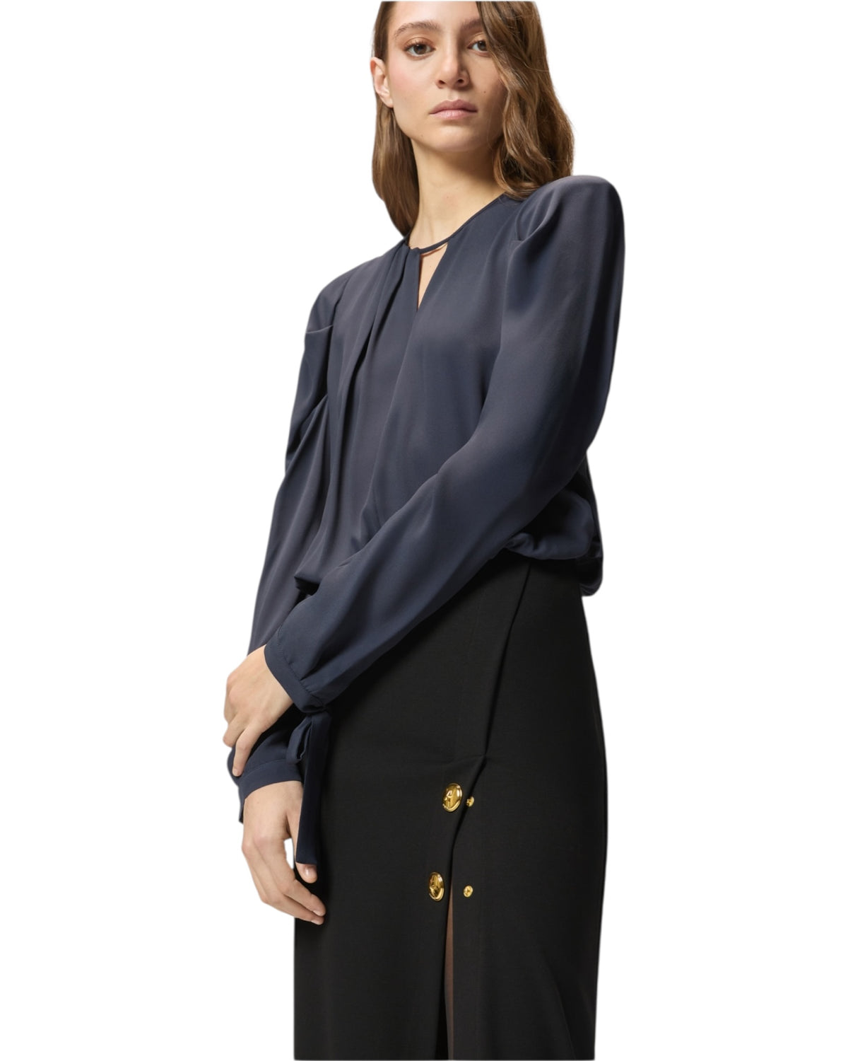 Μεσάτο φόρεμα από δύο διαφορετικά υφάσματα OMELETTE