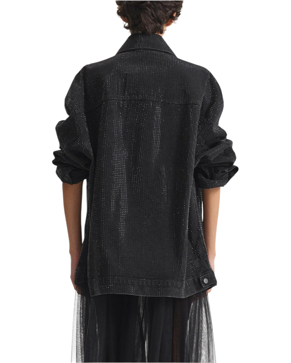 Τζιν πουκάμισο-πανωφόρι με στρας