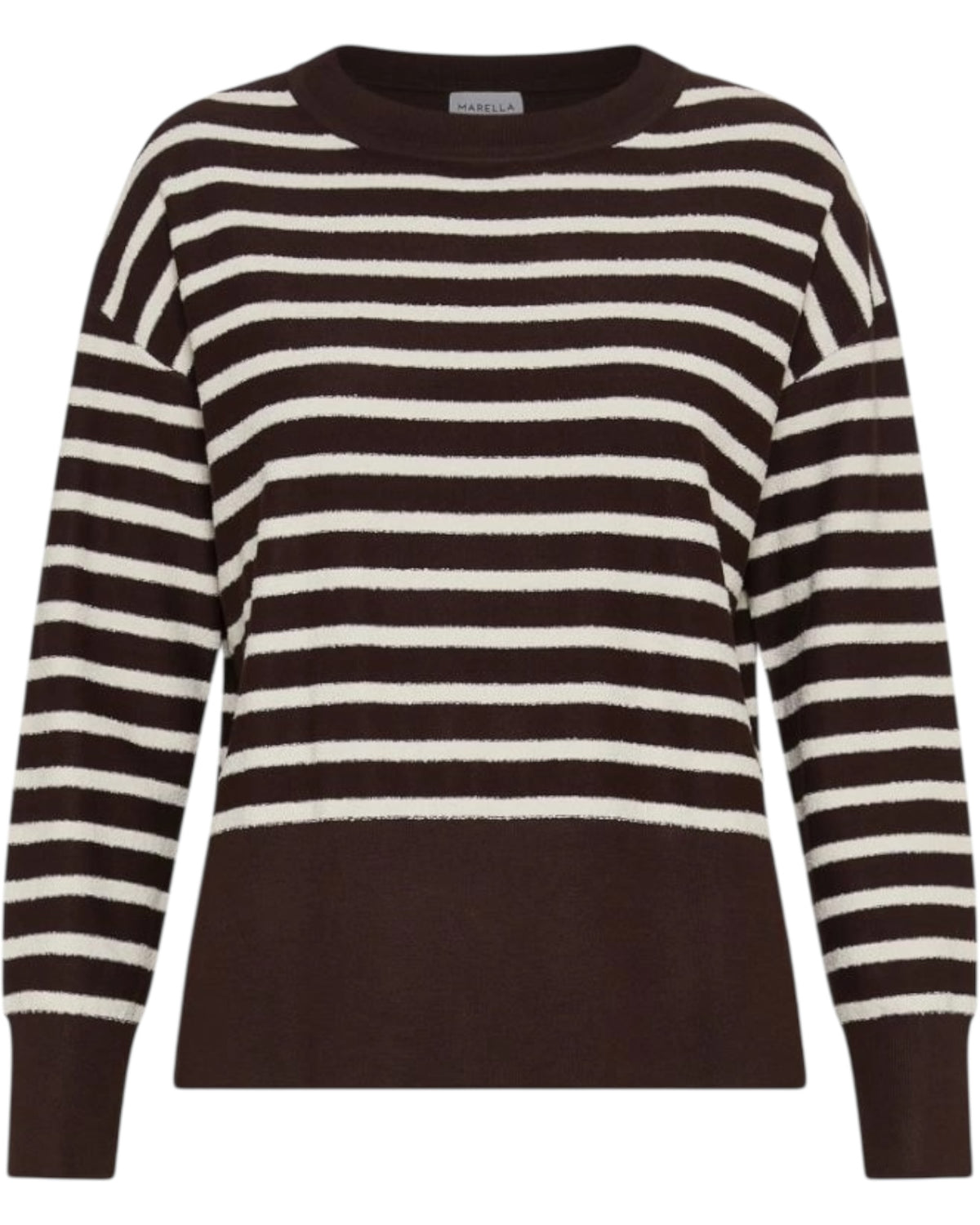 Ριγέ μπουκλέ πουλόβερ TEXAS