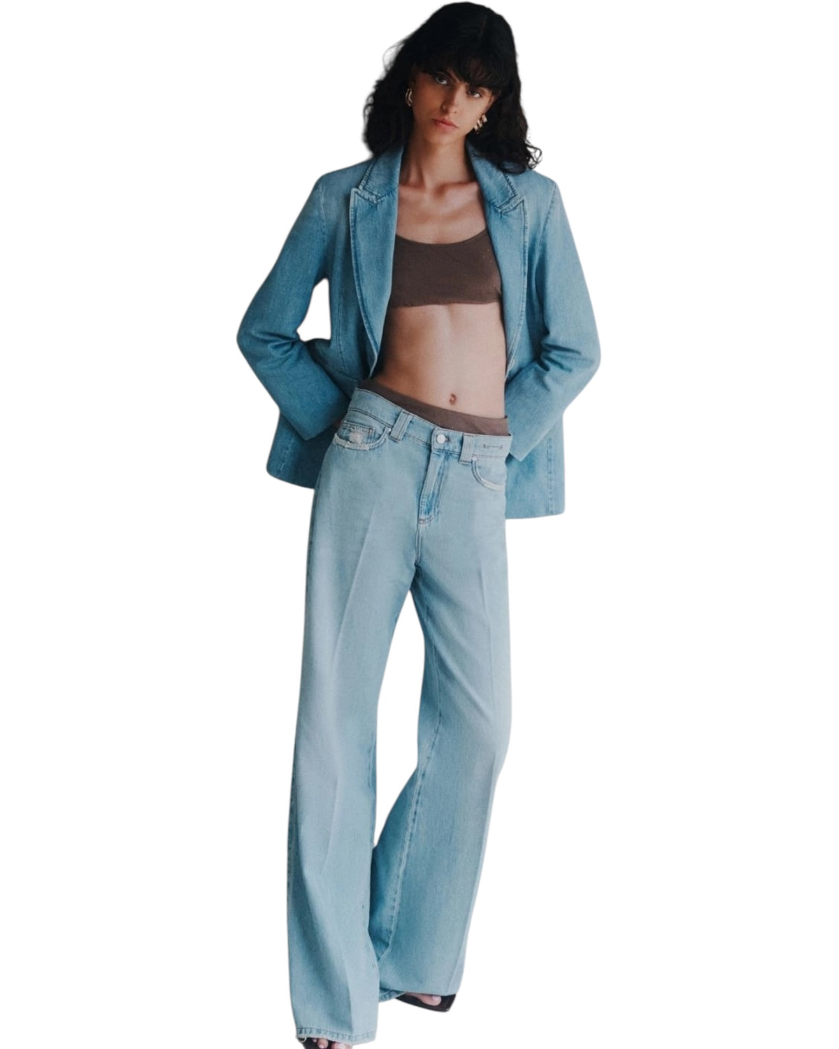 Τζιν με φαρδιά μπατζάκια MLSWLEG