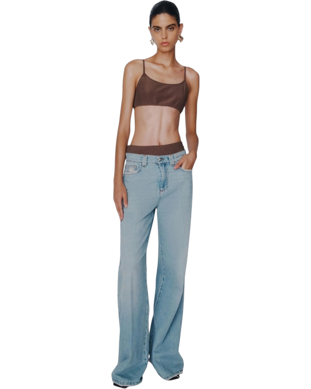 Τζιν με φαρδιά μπατζάκια MLSWLEG