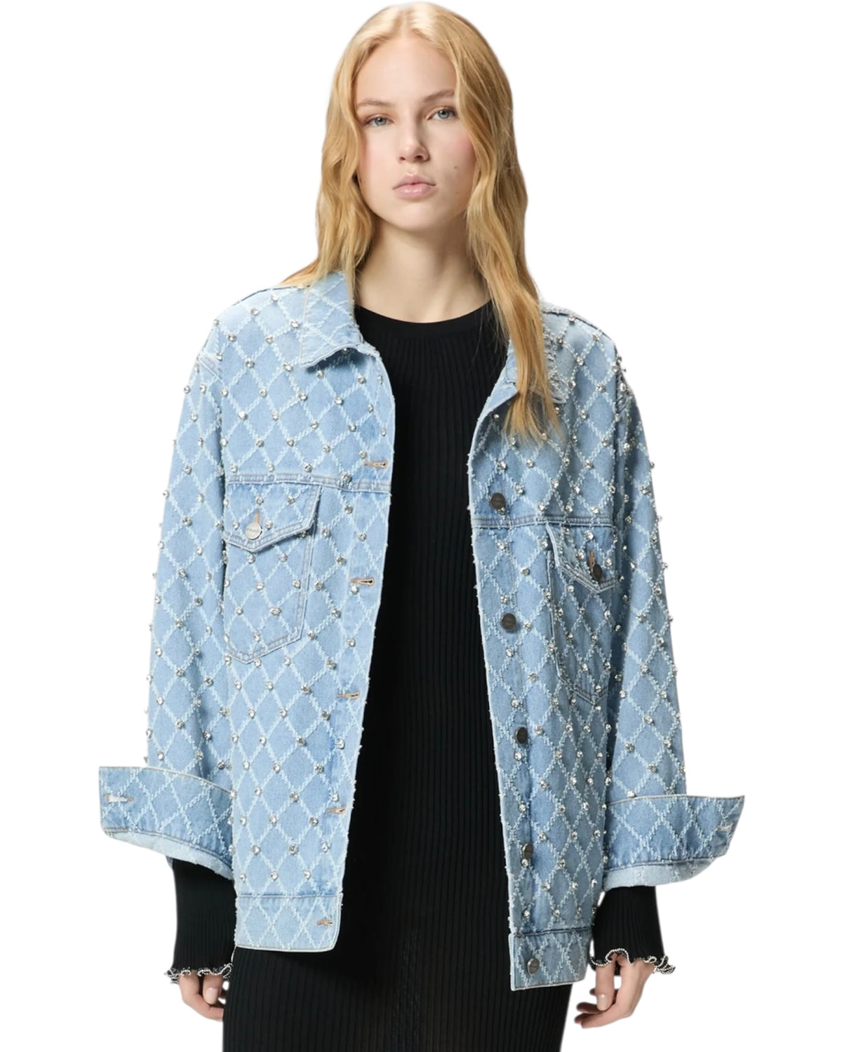 Τζιν μπουφάν με μοτίβο διαμαντιών PIFERAIO