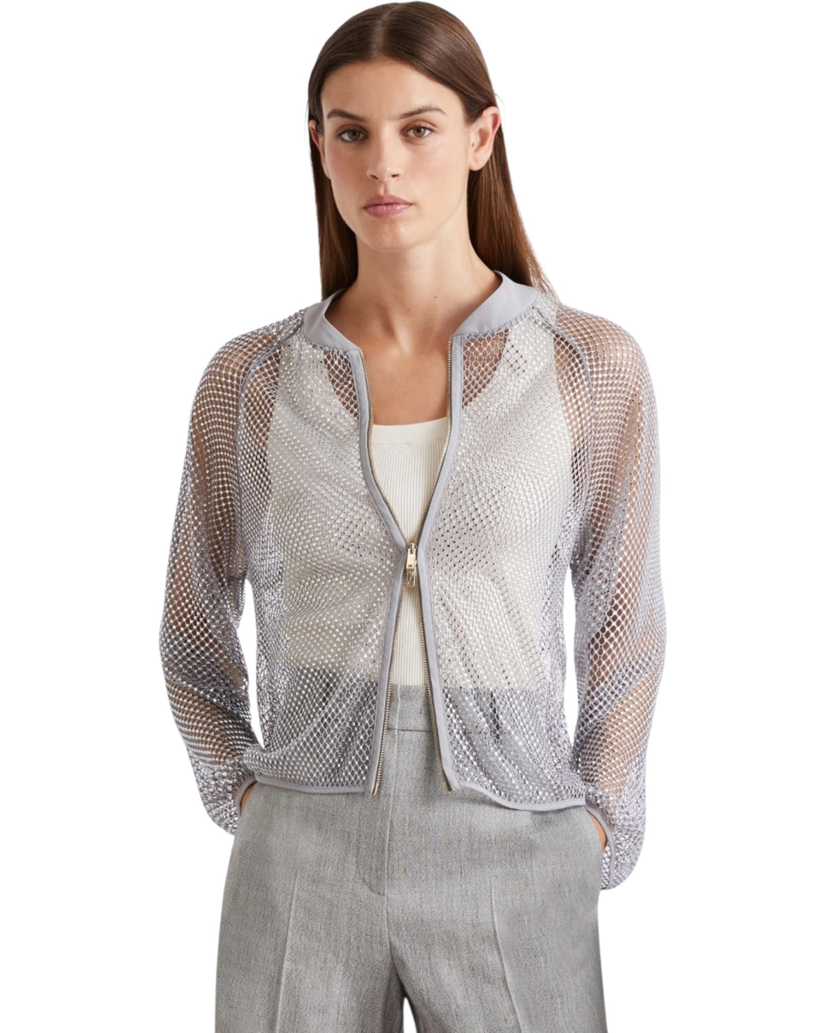 Μπλούζα με στρας και mesh MLLFLIRT