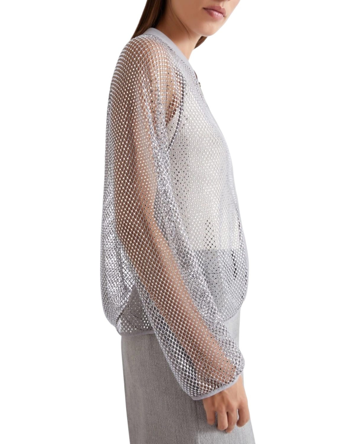 Μπλούζα με στρας και mesh MLLFLIRT