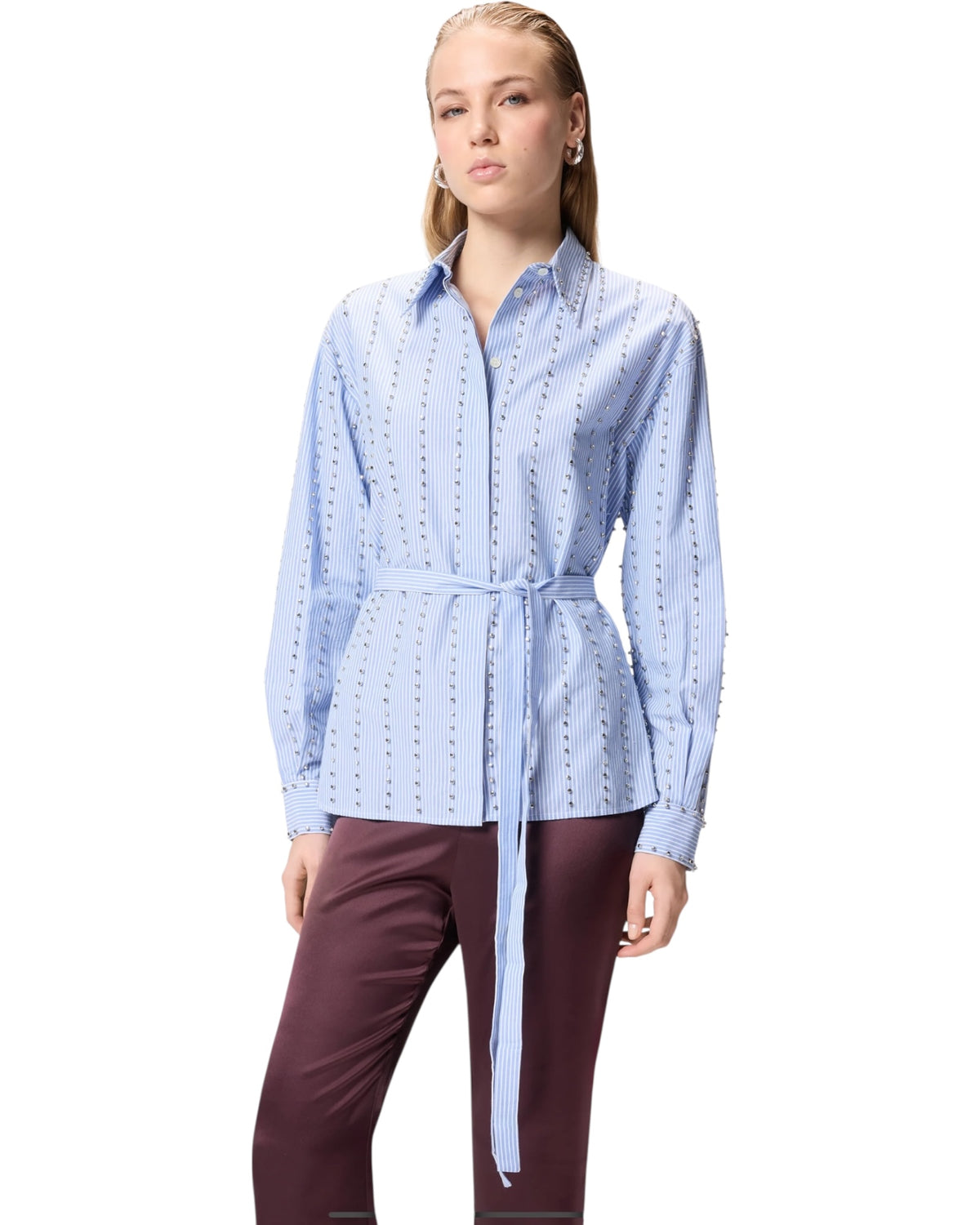 Ριγέ πουκάμισο με στρας CARLEY