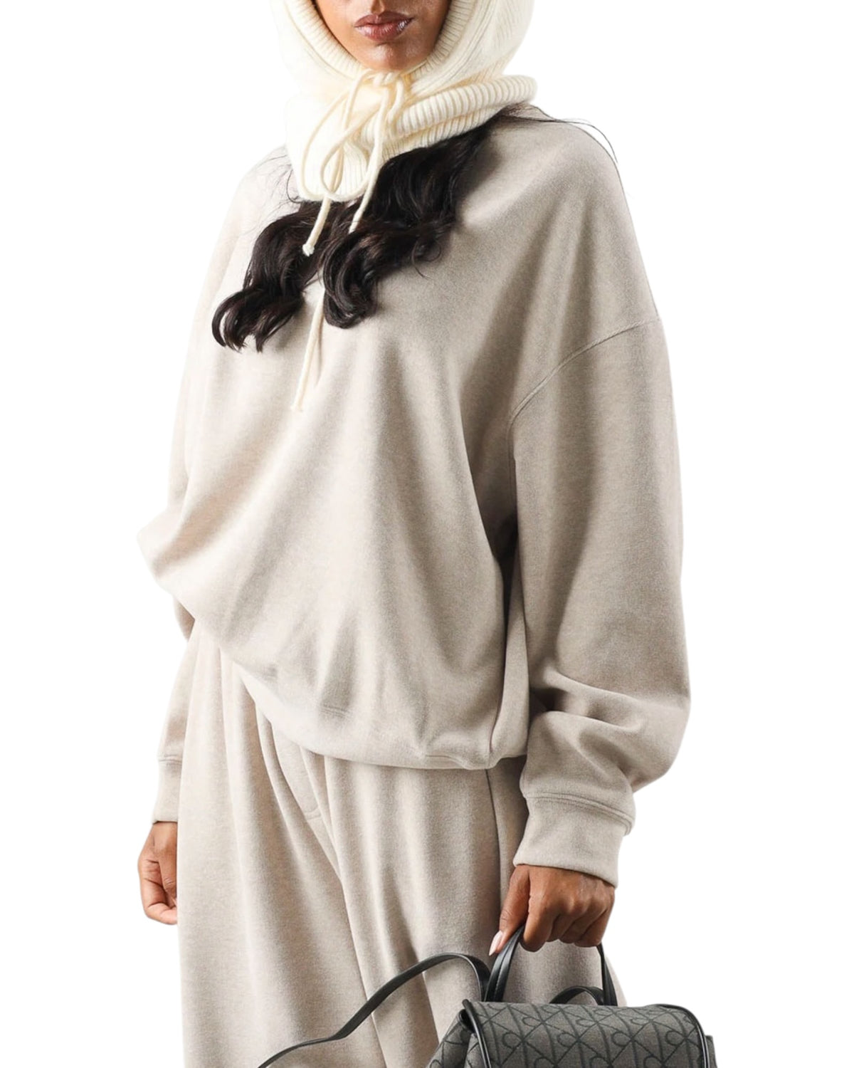 Φούτερ Oversized με Στρογγυλή Λαιμόκοψη