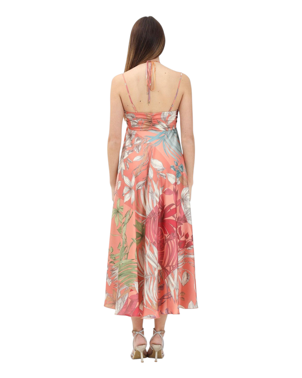 Πολύχρωμο φόρεμα με τροπικό τύπωμα